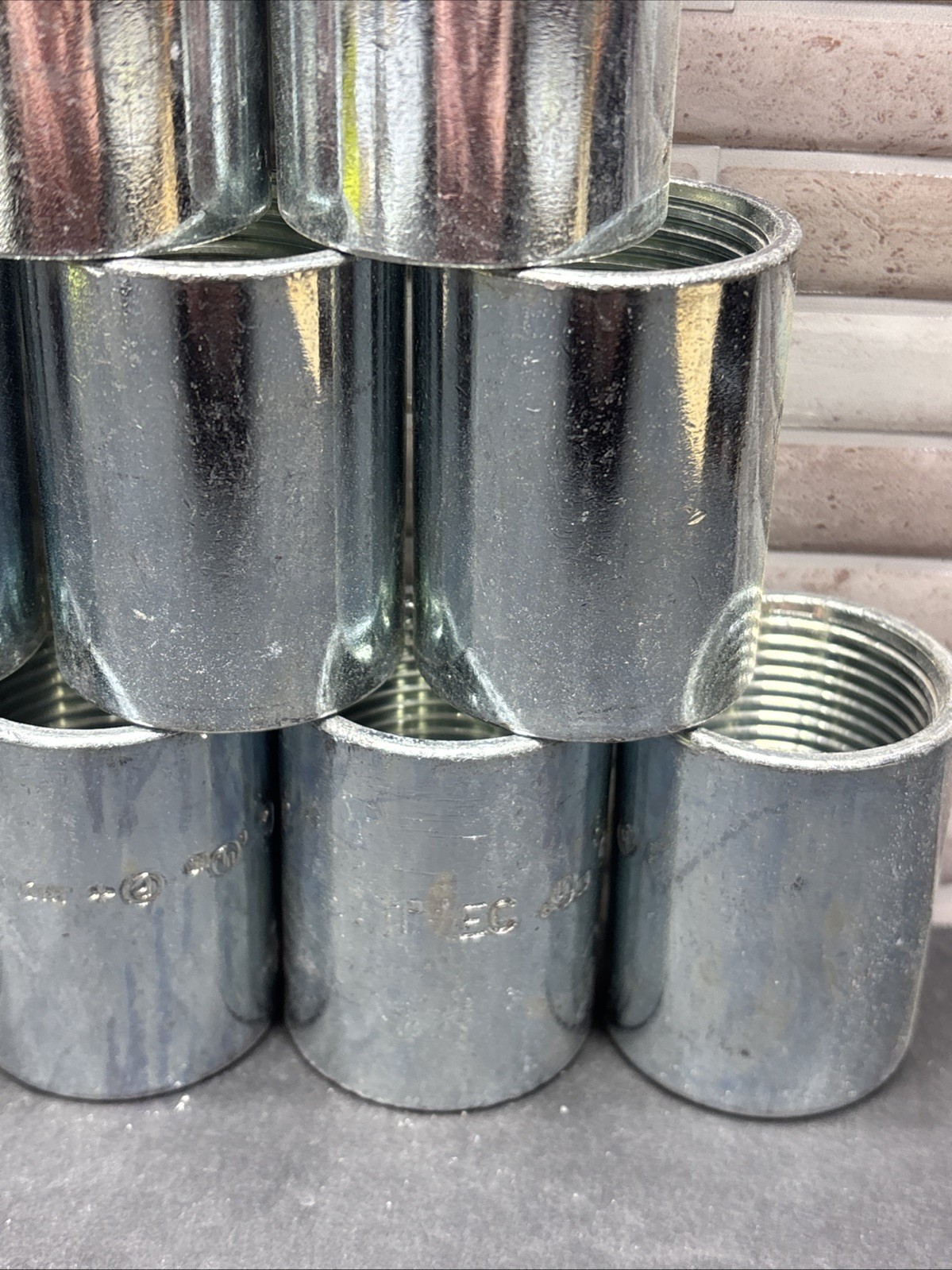 12- Rigid 1” Conduit Couplings, Threaded, Steel, Open Box