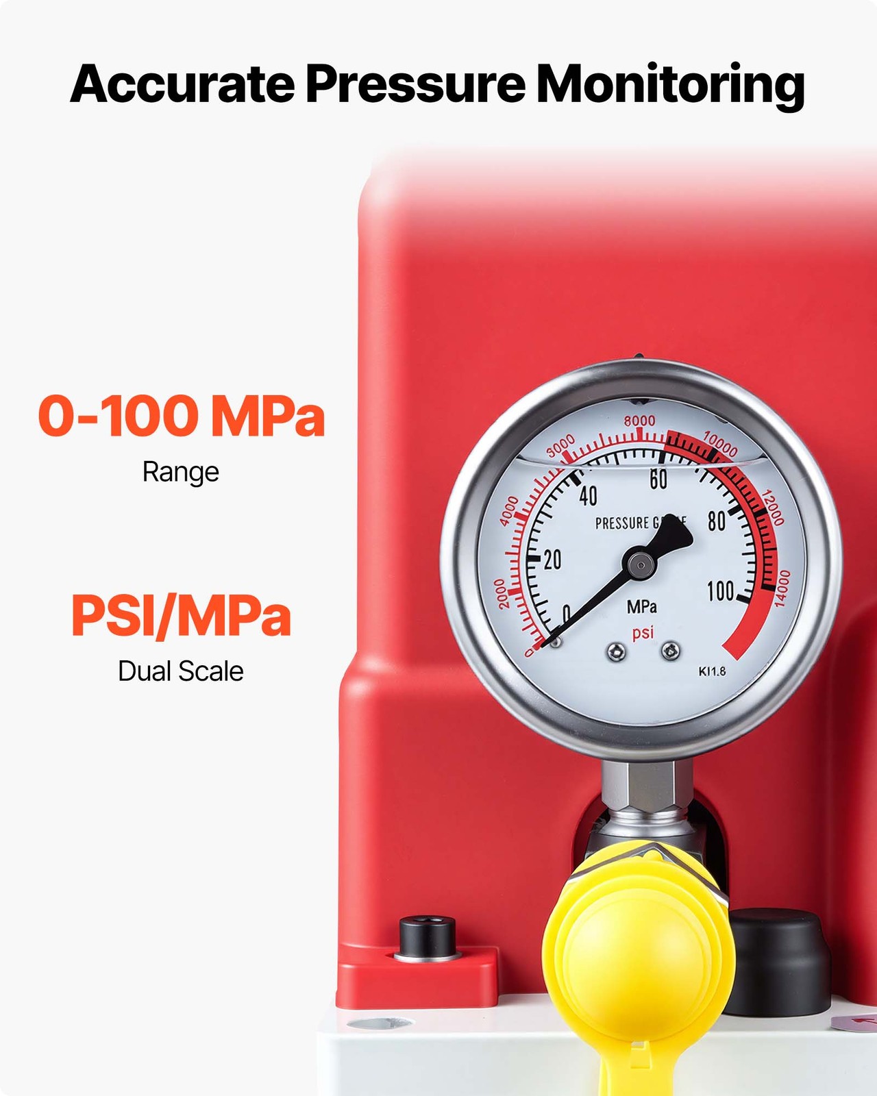 VEVOR Electric Hydraulic Pump 750W 10000 PSI Single Acting Pump Solenoid Valve