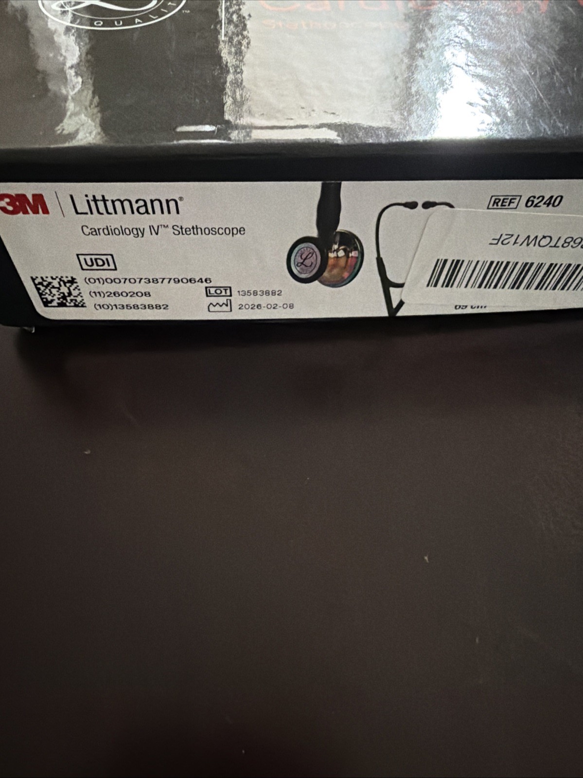 3M™ Littmann® Cardiology IV™ Stethoscope, High Polish RainbowBlack NEW 6240