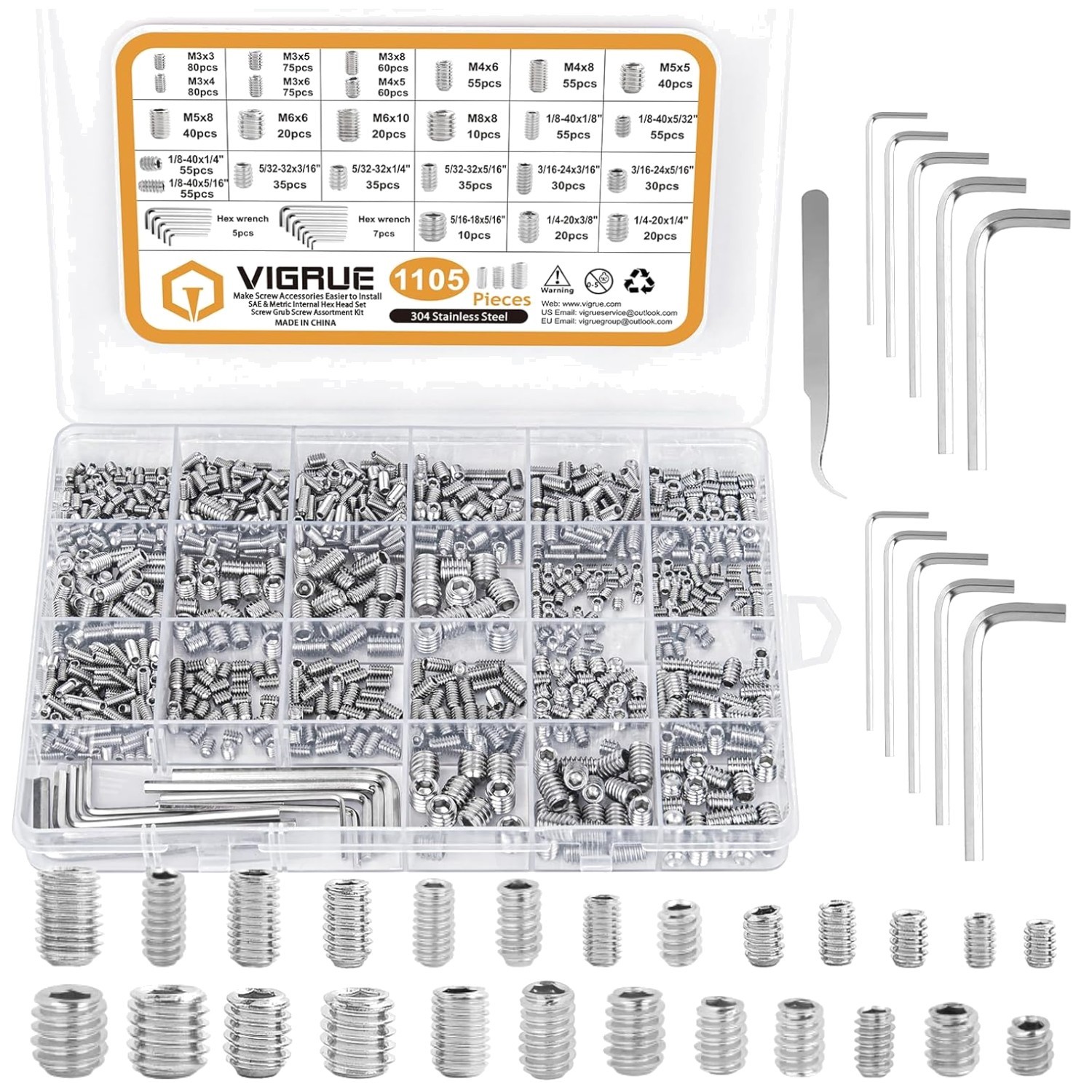 Professional Grade Screw Assortment – 1105PCS