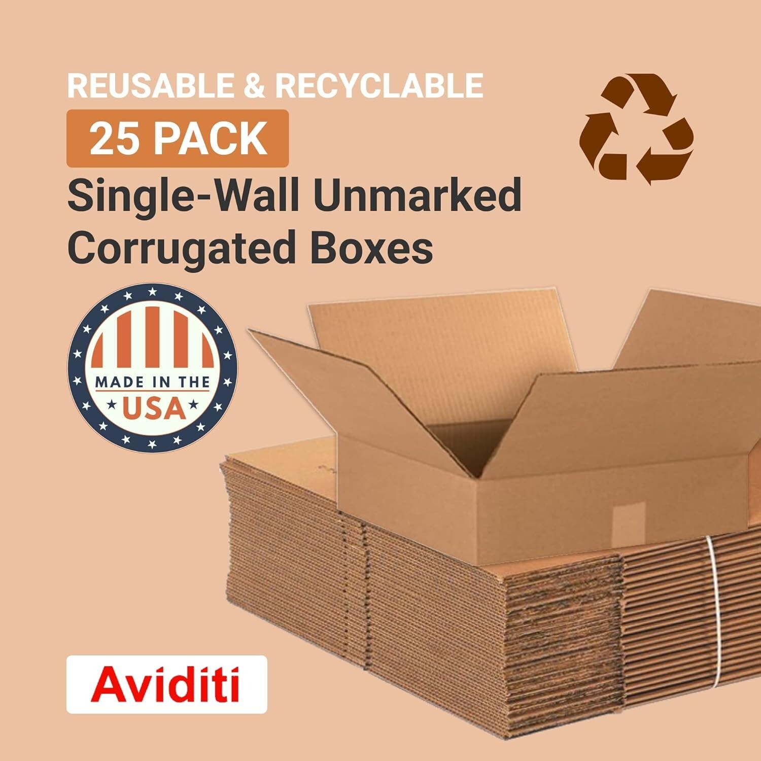15 x 15 x 4 Shipping Boxes Moving Boxes Corrugated Kraft 25/Bundle 25/Pack