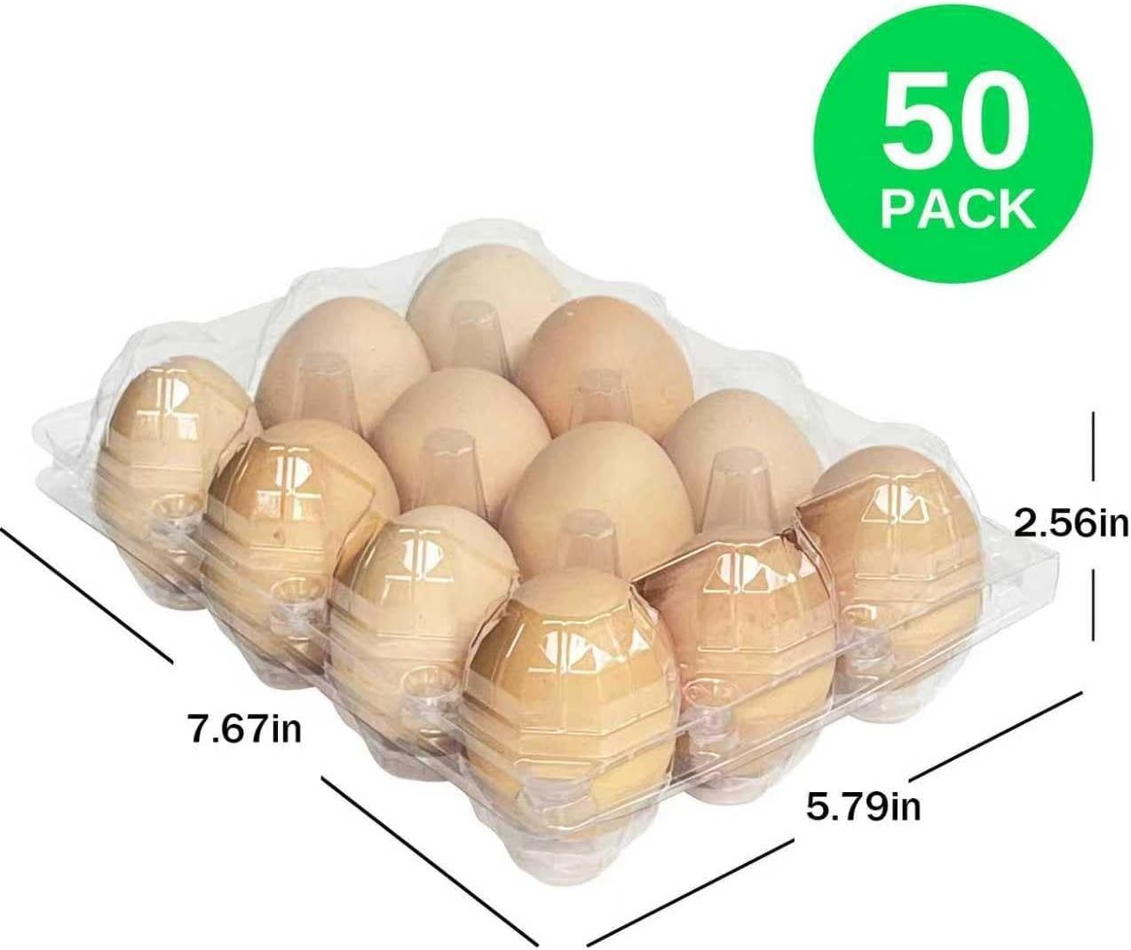Durable Shatterproof Egg Cartons – 50-Pack 12-Count for Safe Transportation