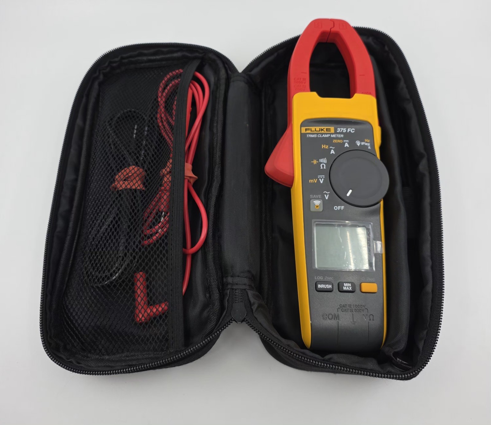 Fluke 375 FC True-RMS AC/DC Clamp Meter Wireless w/Case & Leads – Free Shipping
