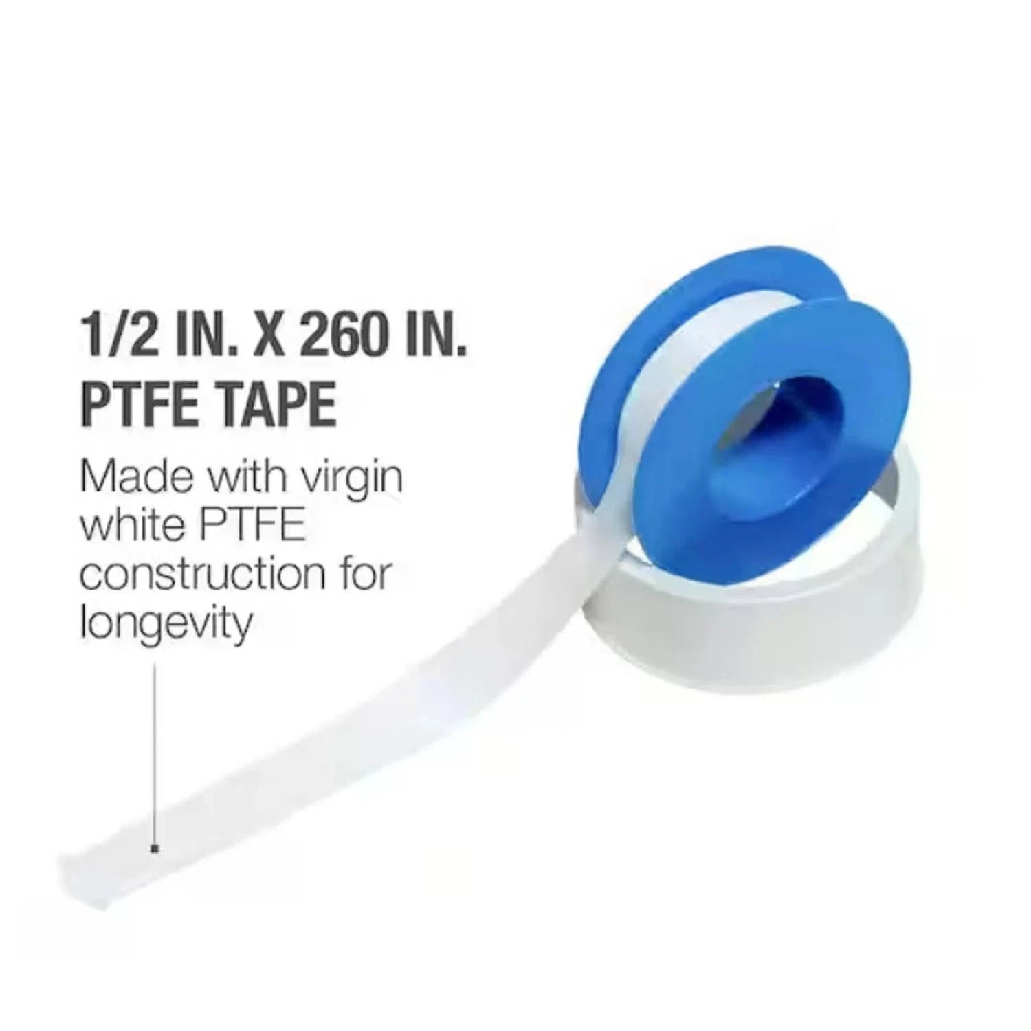 Plumber’s Tape 1/2 in x 260 in Thread Sealing PTFE Plumbing All Purpose (5 Pack)