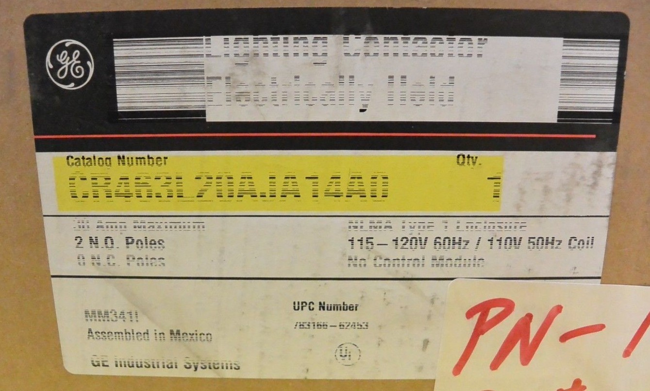 GE Electrically Held Lighting Contactor CR460B CR463L20AJA14A0 Nema 1 Enc. NEW!