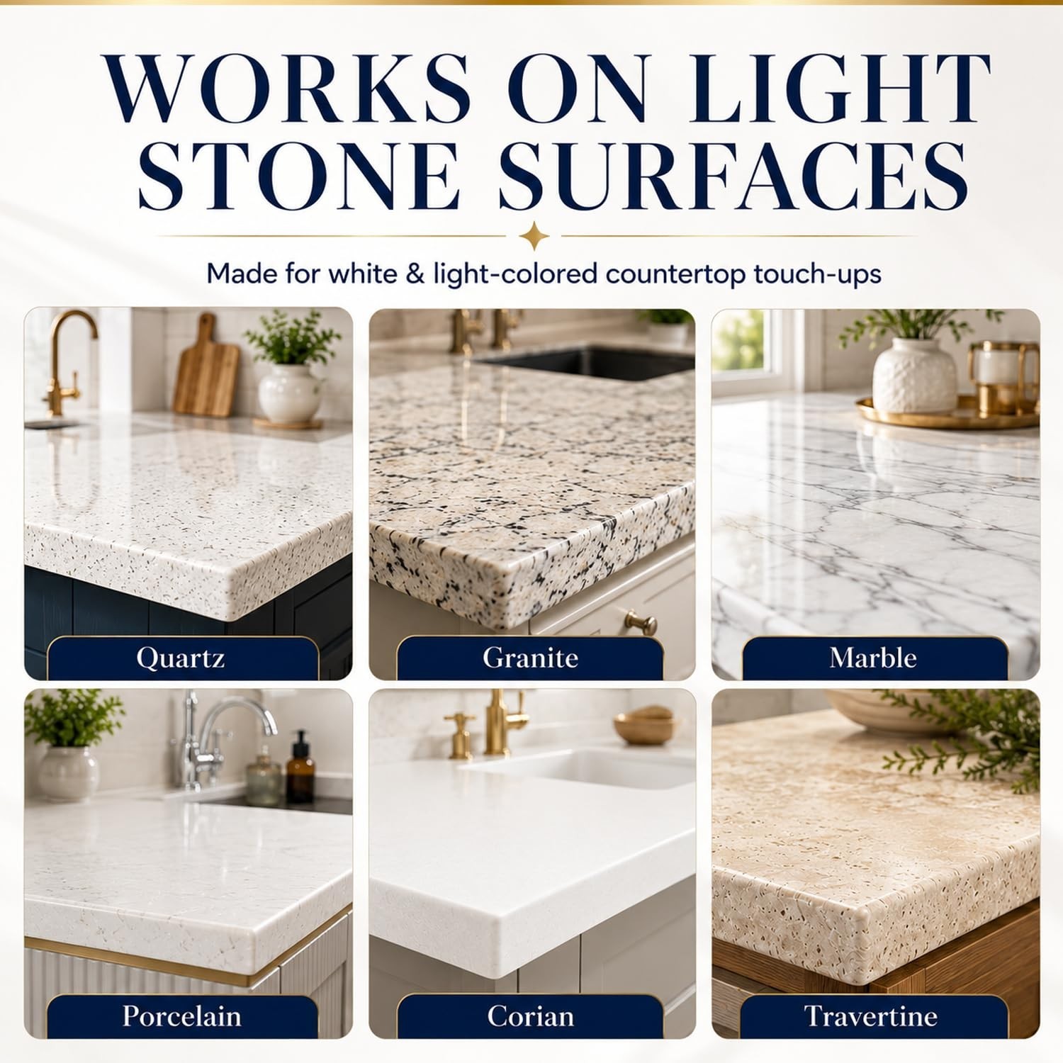 DIY Quartz Countertop Repair Kit – Quick-Drying Epoxy for Chips, Cracks, Scratch