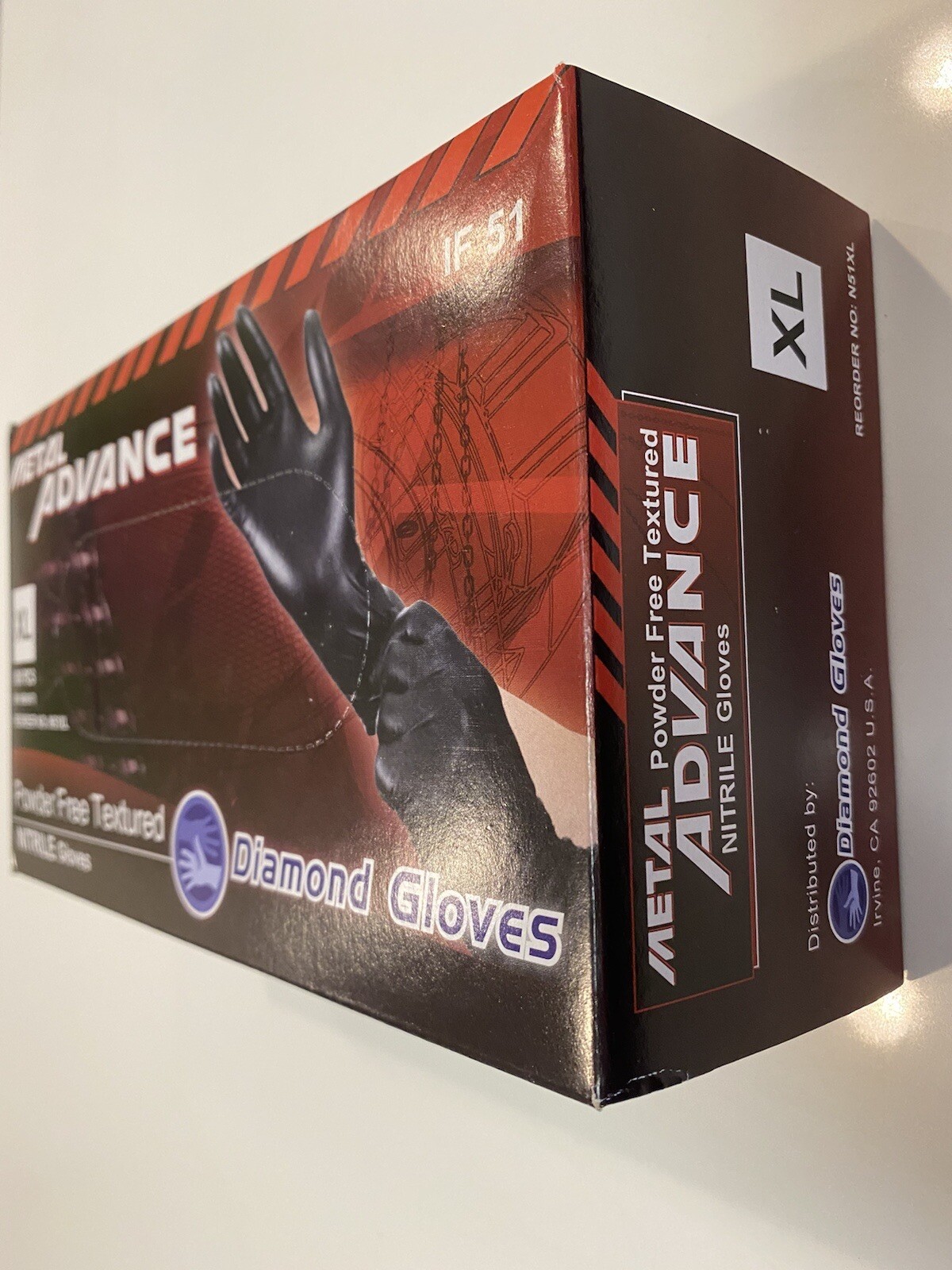 Advance Exam Nitrile Gloves Powder Free Black,Case Of 1000 PCs Extra Large 5 Mil