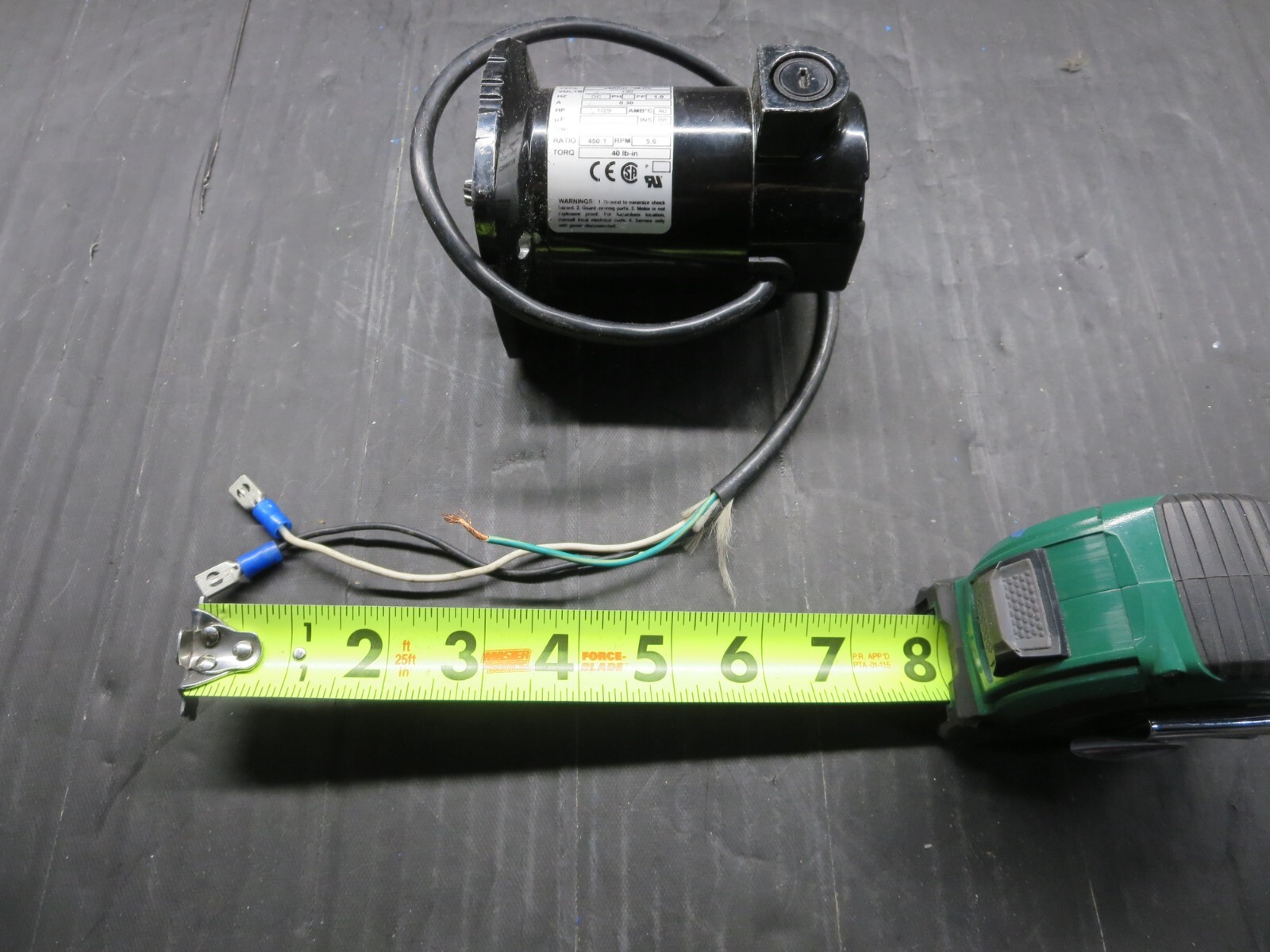 Bodine Electric 24A2BEPM-D5 130VDC 0.30A 1/29HP 5.6RPM 40LbIn Torq 450:1 Ratio