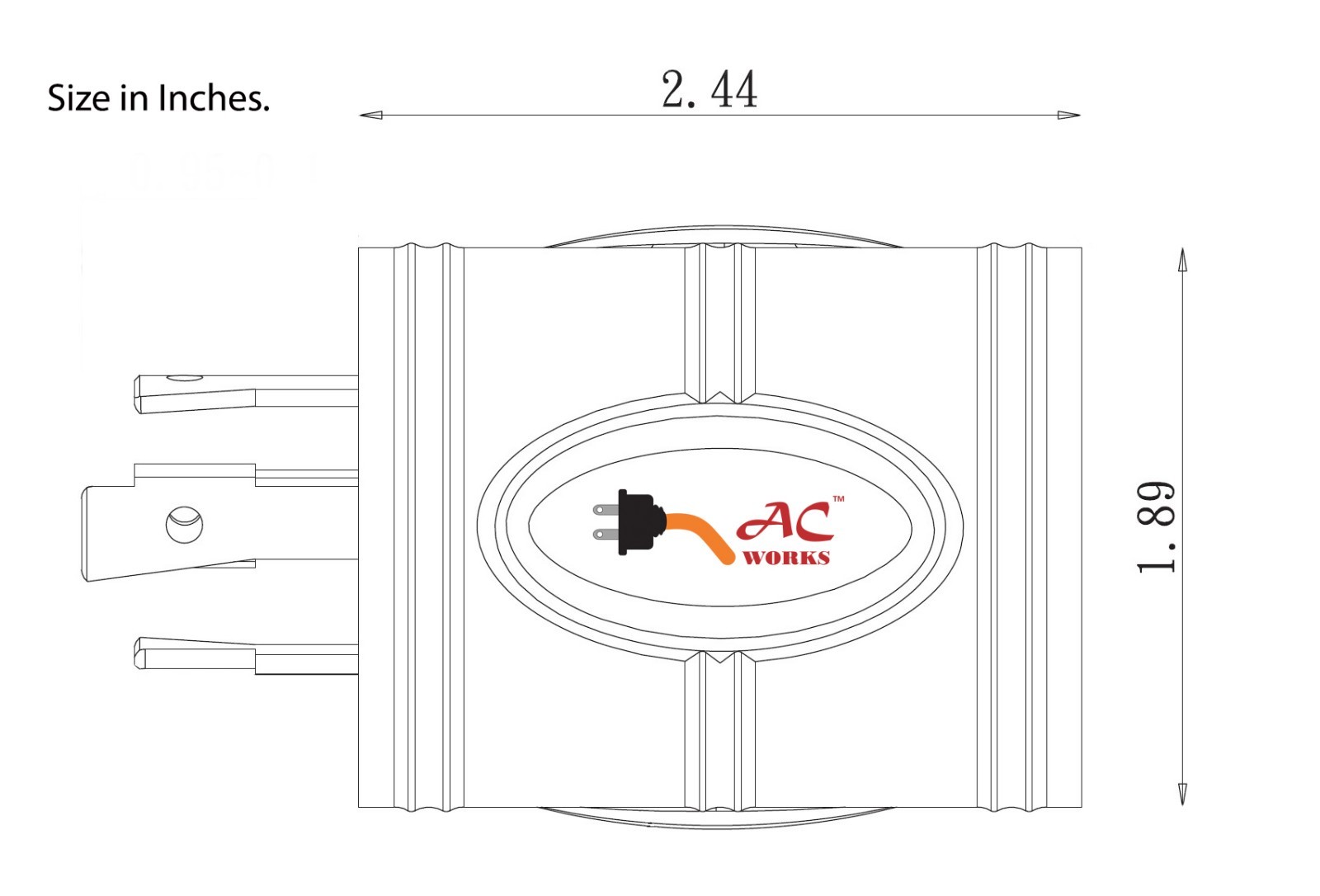 Compact Locking RV Adapter NEMA L14-30P to NEMA TT-30R by AC WORKS®
