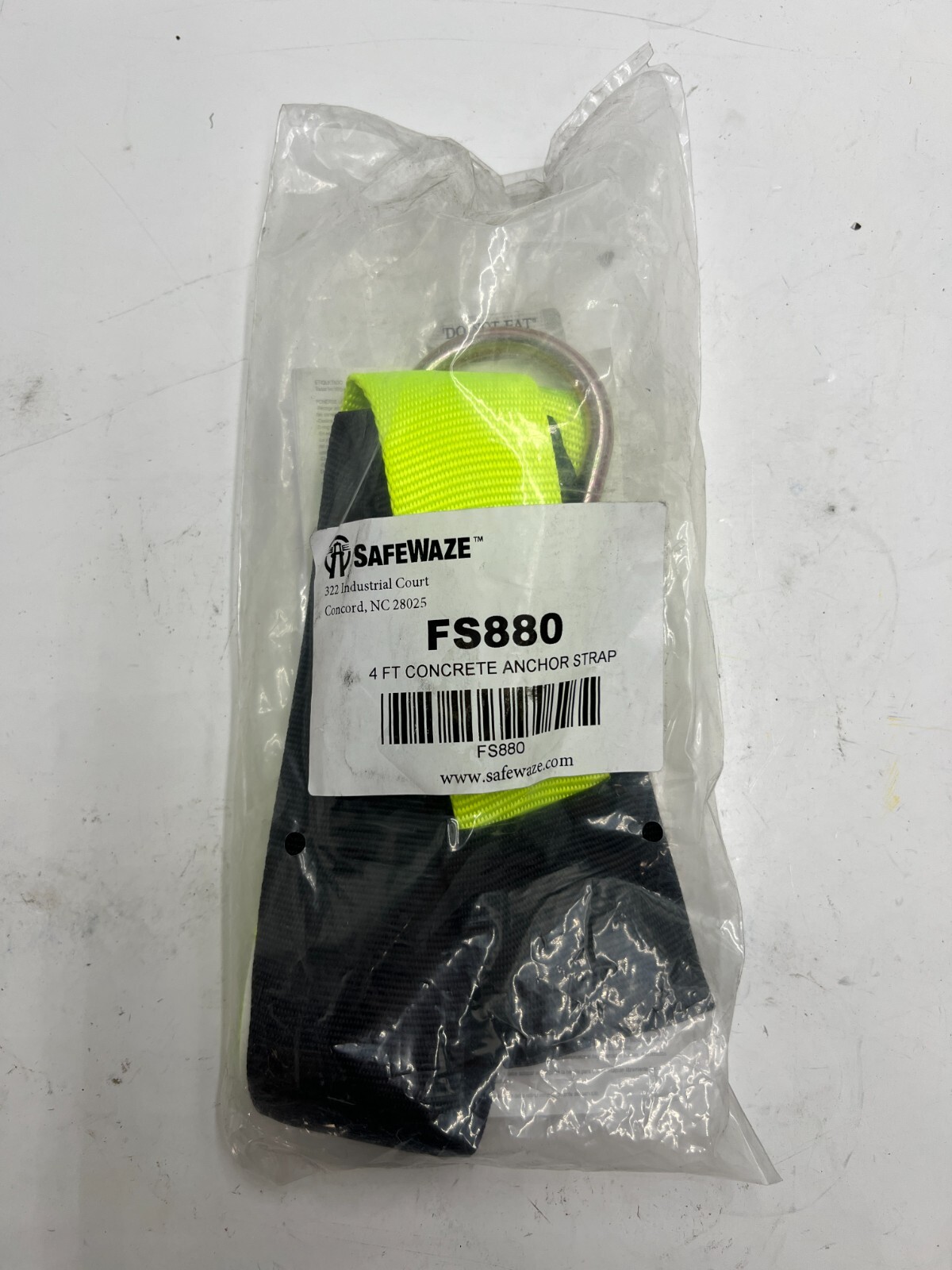 Pack of 5 Fall Safe USA FS880 4′ Concrete Anchor Strap with Wear Pad- D-ring-