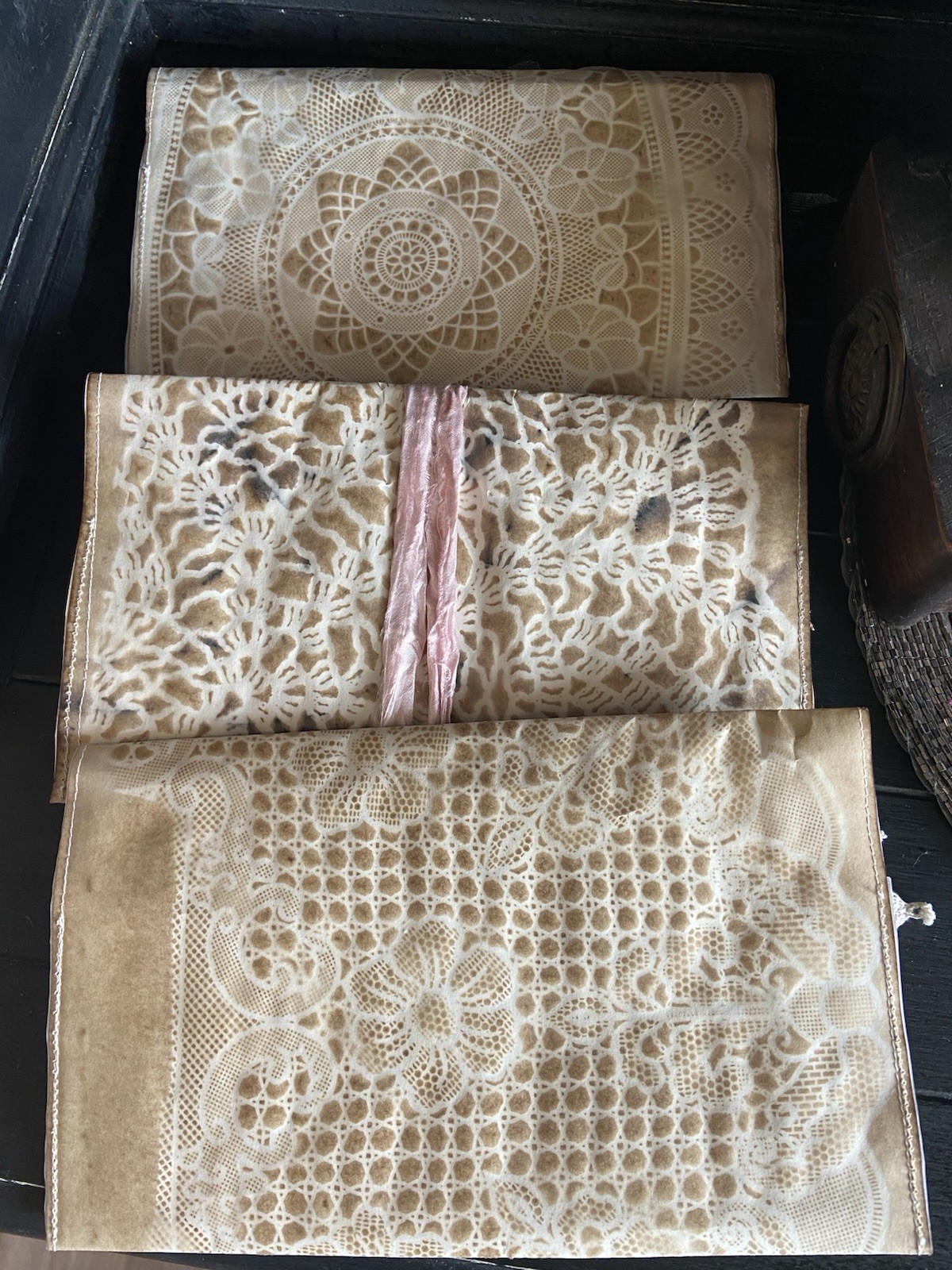 Love Letter Junk Journal Pouch Lot Of 7 Handmade Shabby Chic