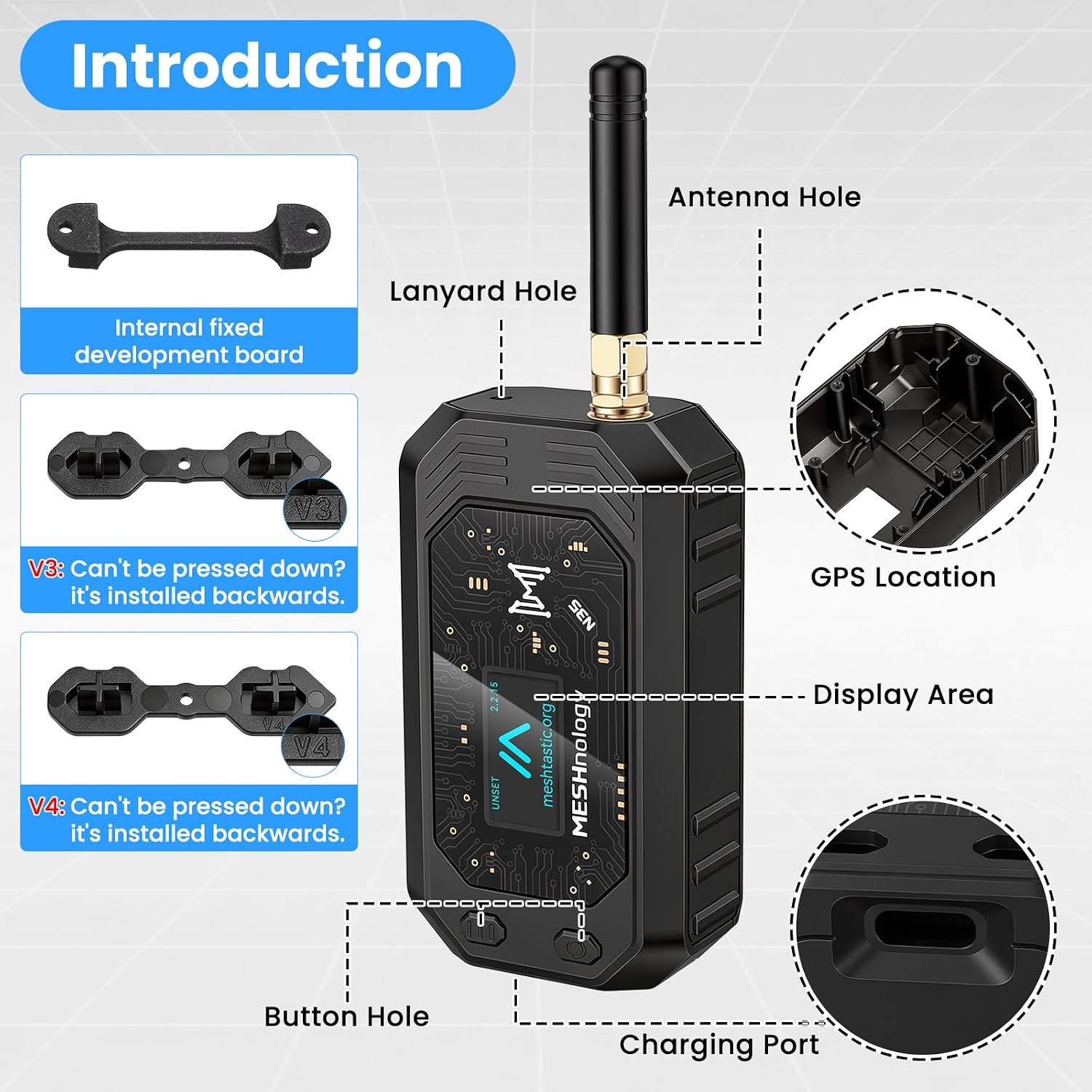 SX1262 LoRa ESP32-S3 V4 915MHz GPS Meshtastic Node WiFi Bluetooth Development