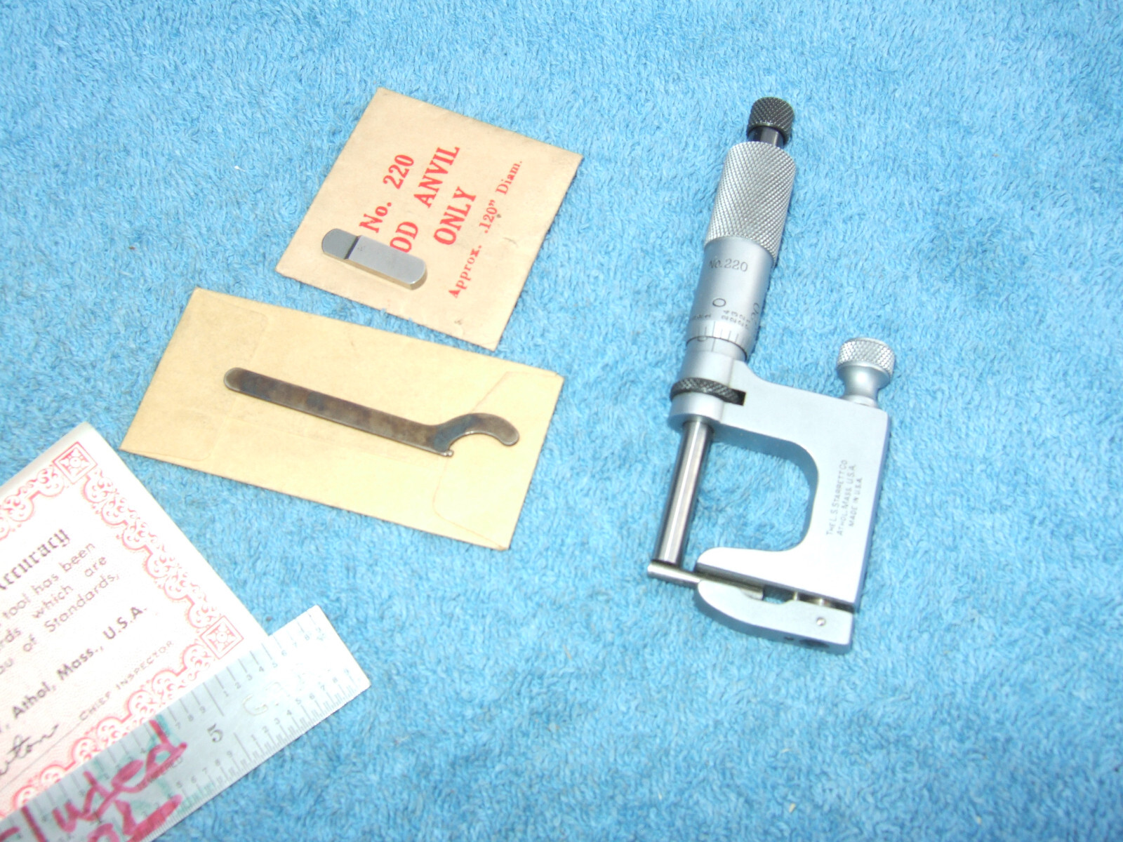 STARRETT No.220 MUL-T-ANVIL MICROMETER 0-1” 001″ No 220A-RL MACHINIST TOOLMAKER