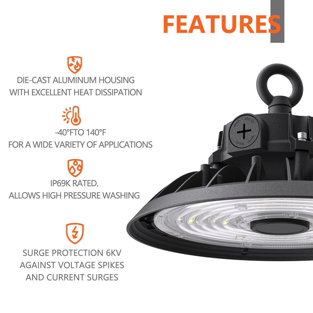 240 Watts UFO LED Light High Bay 5000K Warehouse Industrial Lighting AC 100-277V