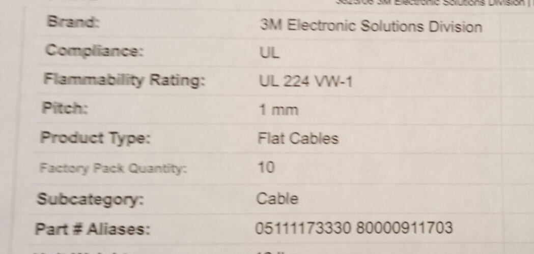 3M 3625/06 Flat Ribbon Wire 6 Conductor 28 AWG Unshielded Gray 300V UL Compliant