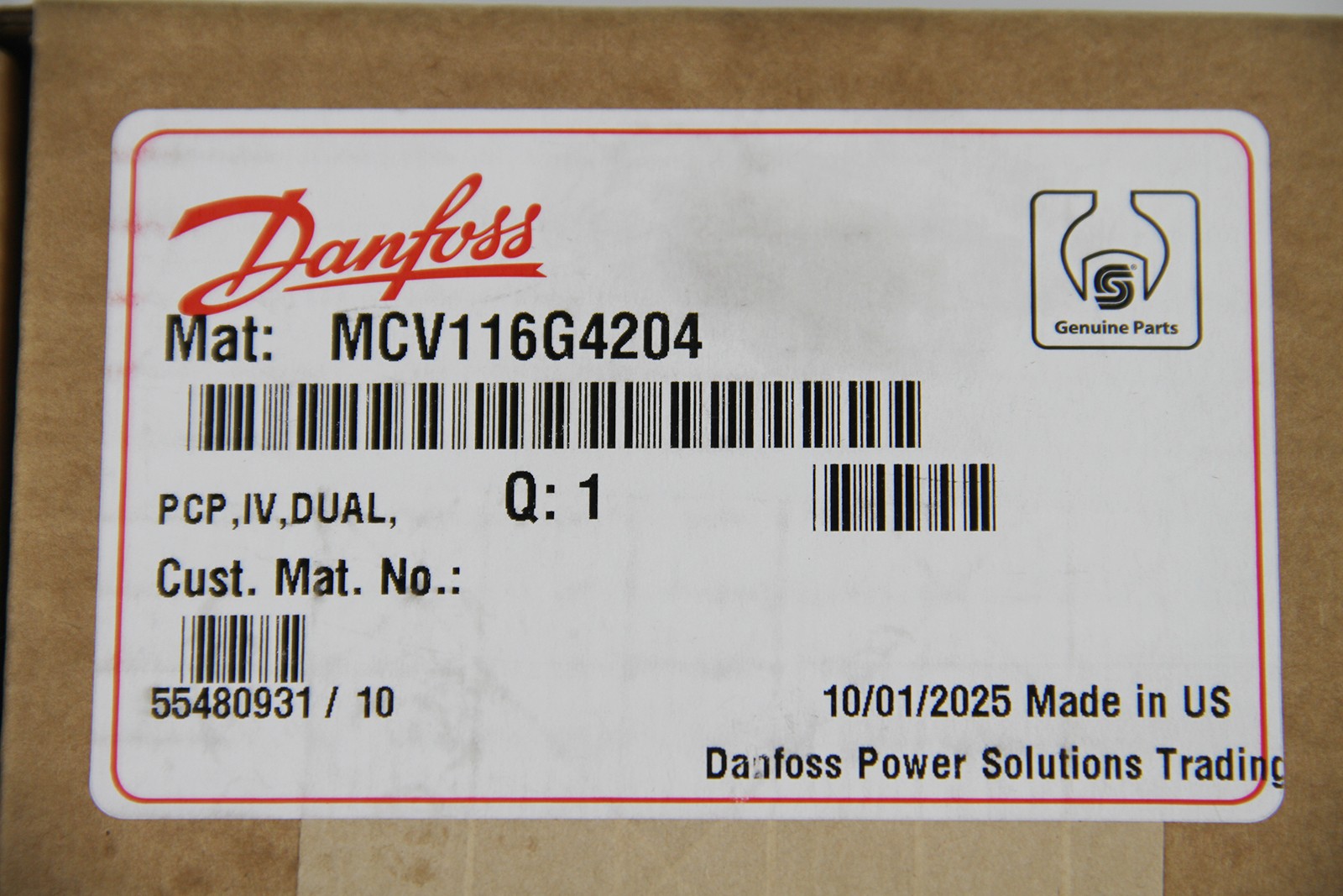 MCV116G4204 Danfoss pressure control pilot