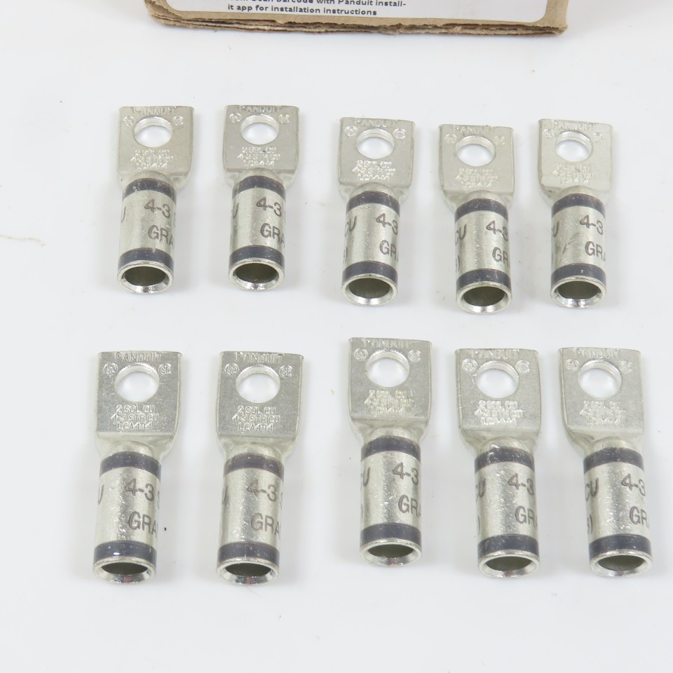 Panduit LCA4-14-L Copper Compression Lug 1-Hole #2AWG SOL #4-#3 AWG STR Lot/10