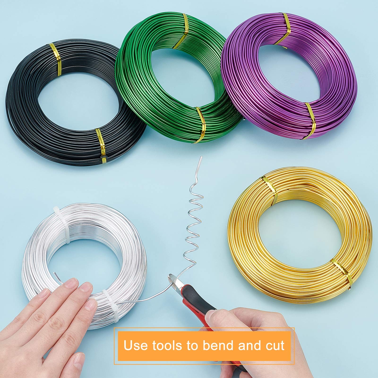 180 Feet 12 Gauge Jewelry Craft Wire Gold Aluminum Wire Bendable Metal Sculpt…