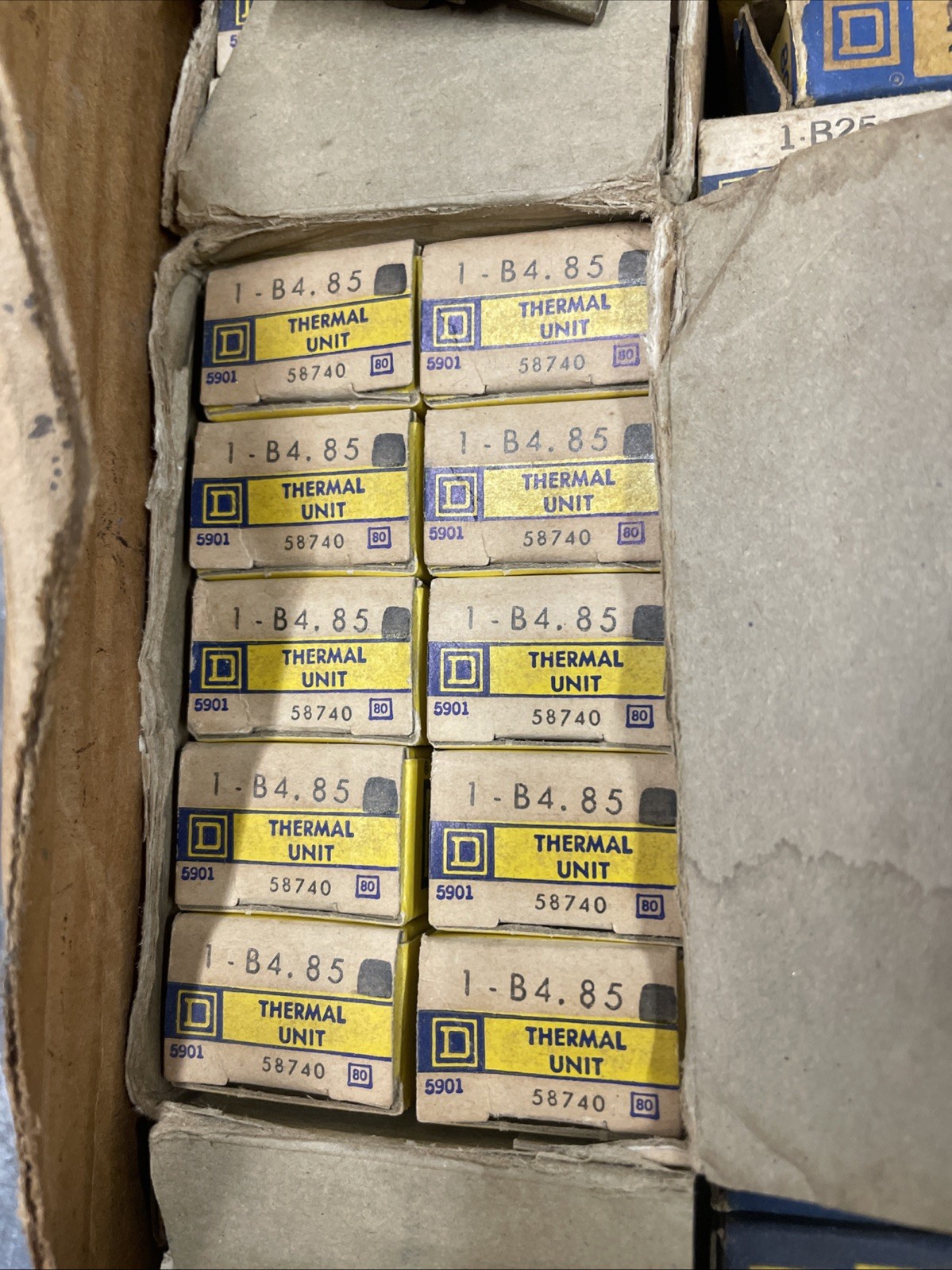 NOS Square D Type B Overload Relay Thermal Unit Sizes B1.45 – B62 Made in USA