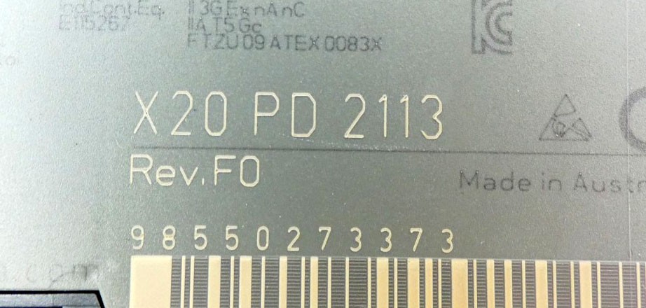 B&R Automation X20PD2113 Rev:F0 + X20BM11 Rev:H0 + X20TB12 -used/Attn.-