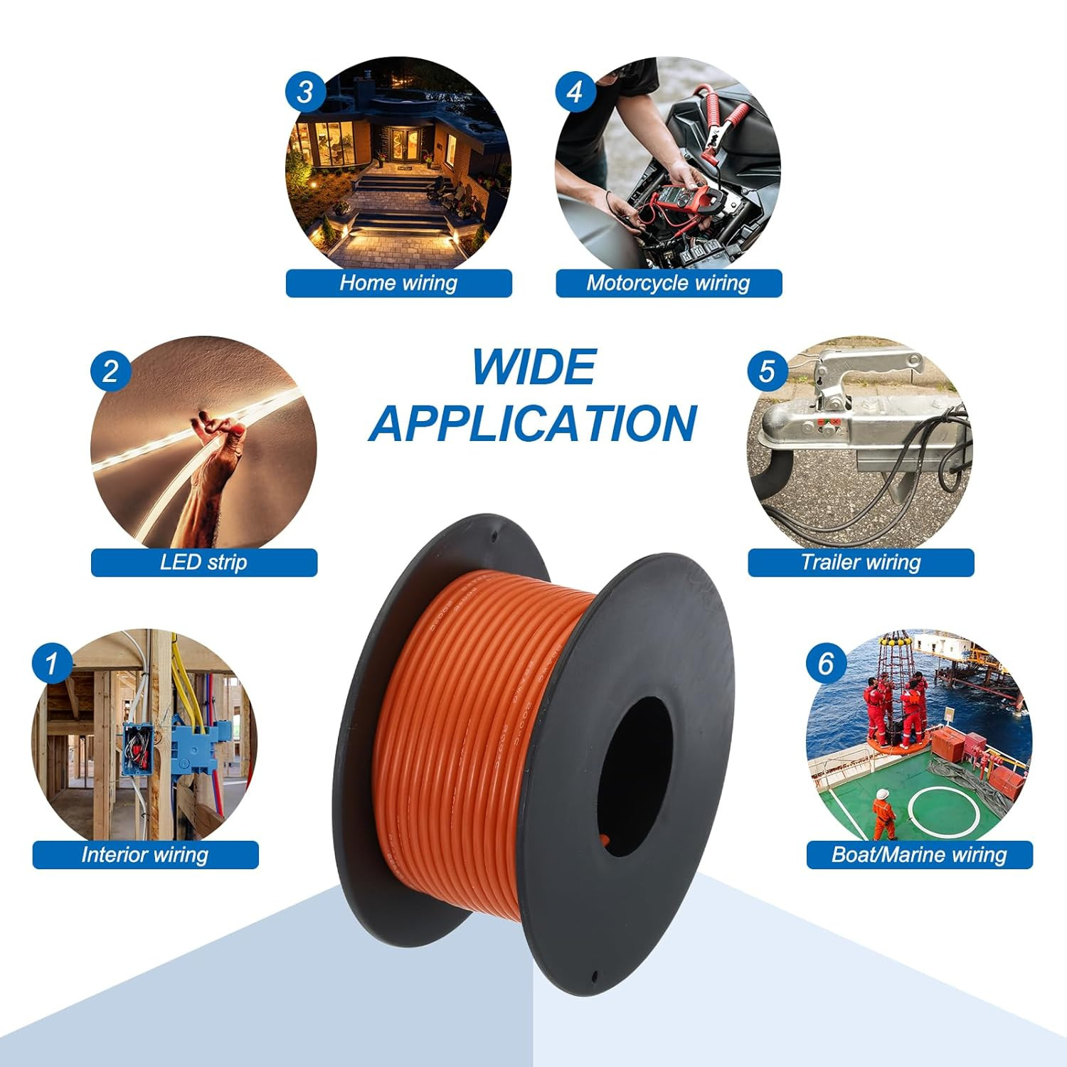 22 Gauge Silicone Wire 22AWG Electrical Wire Stranded Tinned Copper High Temp Ho