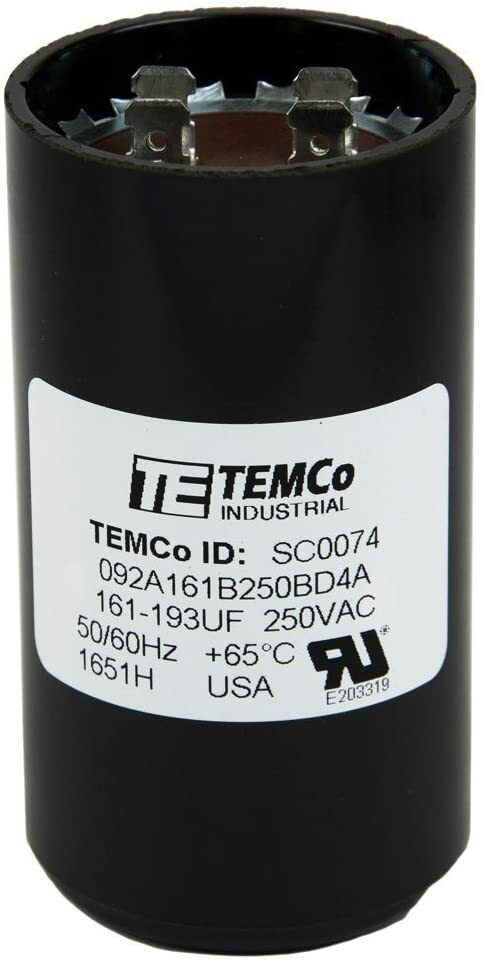TEMCo 161-193 uf/MFD 220-250 VAC volts Round Start Capacitor 50/60 Hz -Lot-2