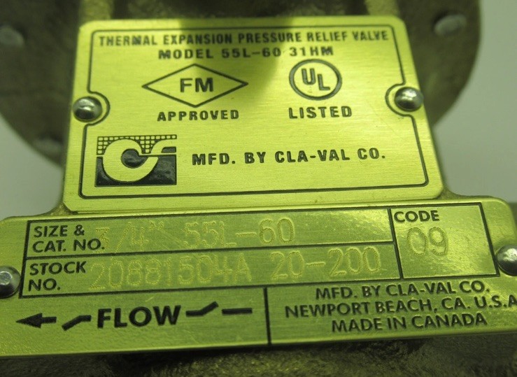 CLA-VAL 20881504A Pressure Relief Valve 3/4″ 20-200Psi Direct Acting NEW