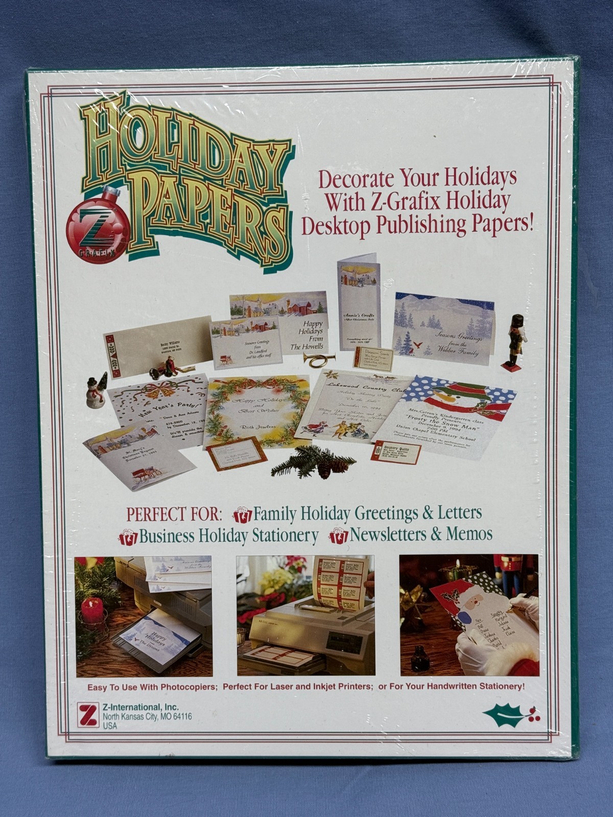 Holiday Papers Stationary Envelopes Vtg Z-Grafix Lot 2 Sealed Packs+ Santa Xmas