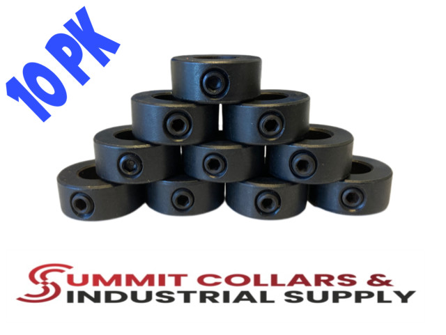1/4″ Inch Bore Set Shaft Stop Collar (10PCS) – Black Oxide Finish