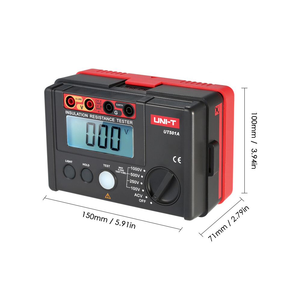 UT501A 1000V Insulation Resistance Meter Ground Tester Megohmmeter L8A4