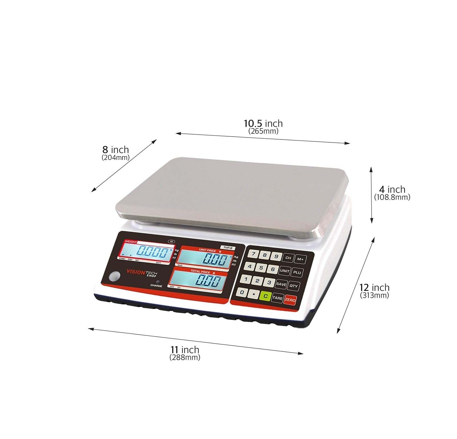 TVP-30B Price Computing Scale, Lb/Oz/Kg Switchable, 30lb Capacity, 0.005lb Re…
