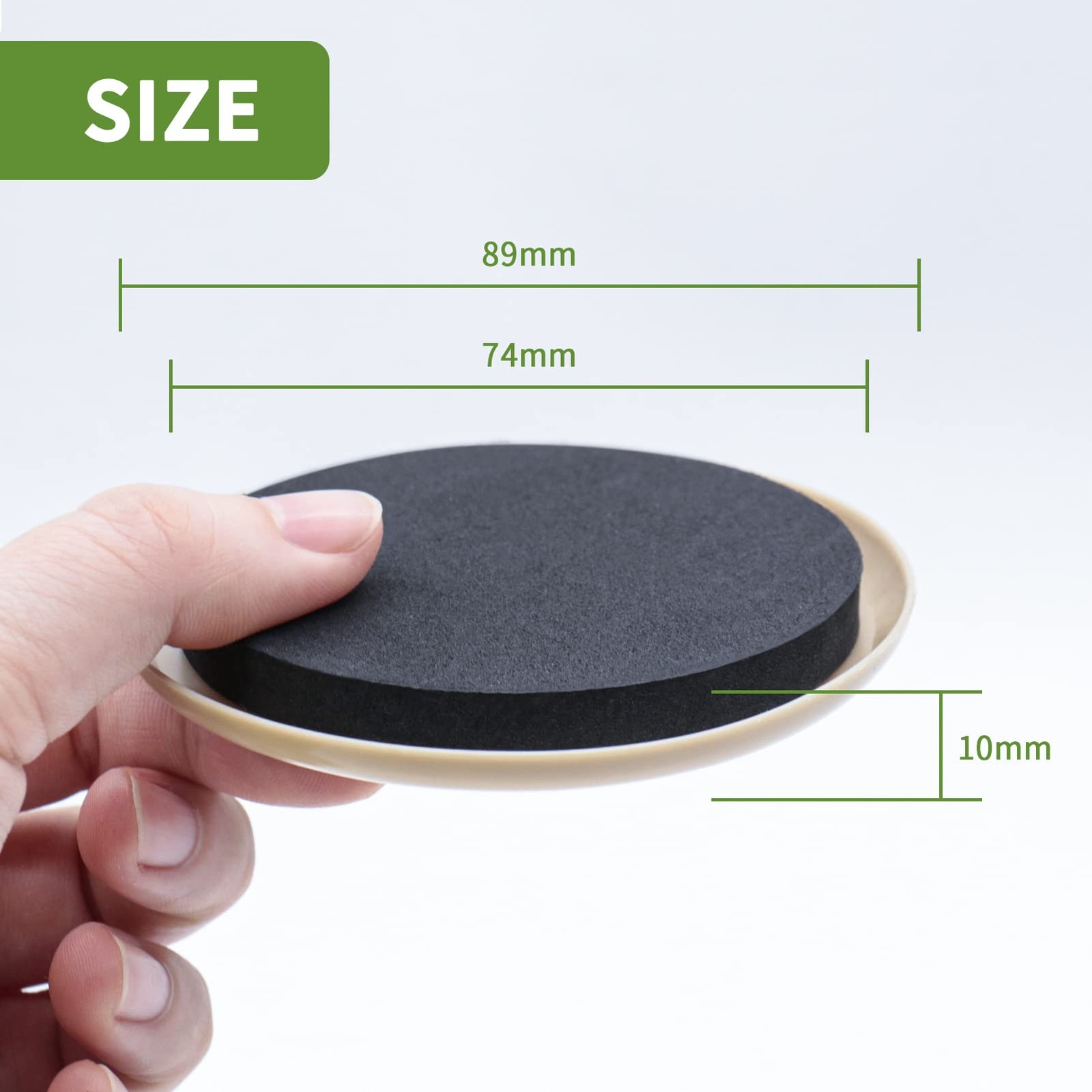 COVERCORNER Furniture Sliders for Carpet 8 PCS 3 1/2 inch Beige, Beige+black