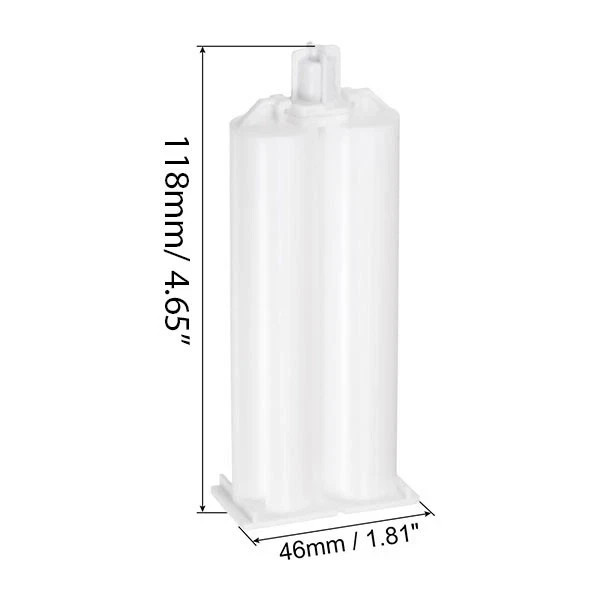 (50 Count) 50ml Empty 1:1 ratio 2-Part Cartridge With Sealing Cap & Pistons