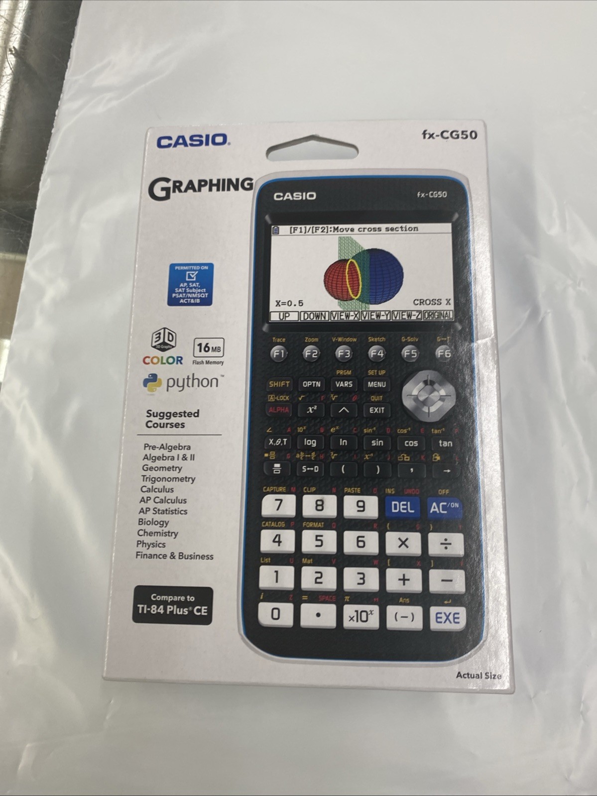 Casio FX-CG50 High-Resolution Python 3D Color Graphing Calculator – Black New