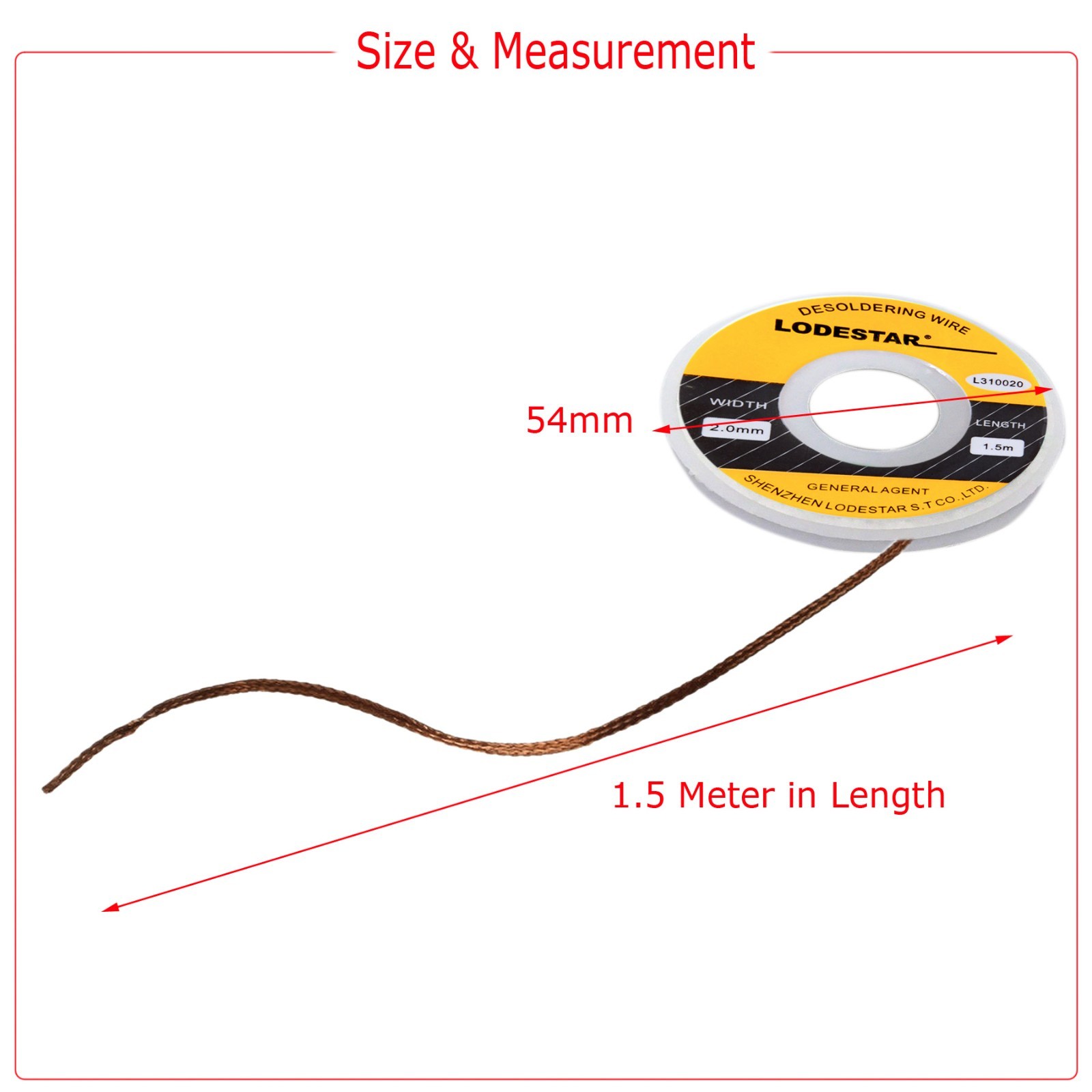2 Rolls 2mm x 5ft Desoldering Braid Wick Solder Remover w/ No Residue Rosin Flux