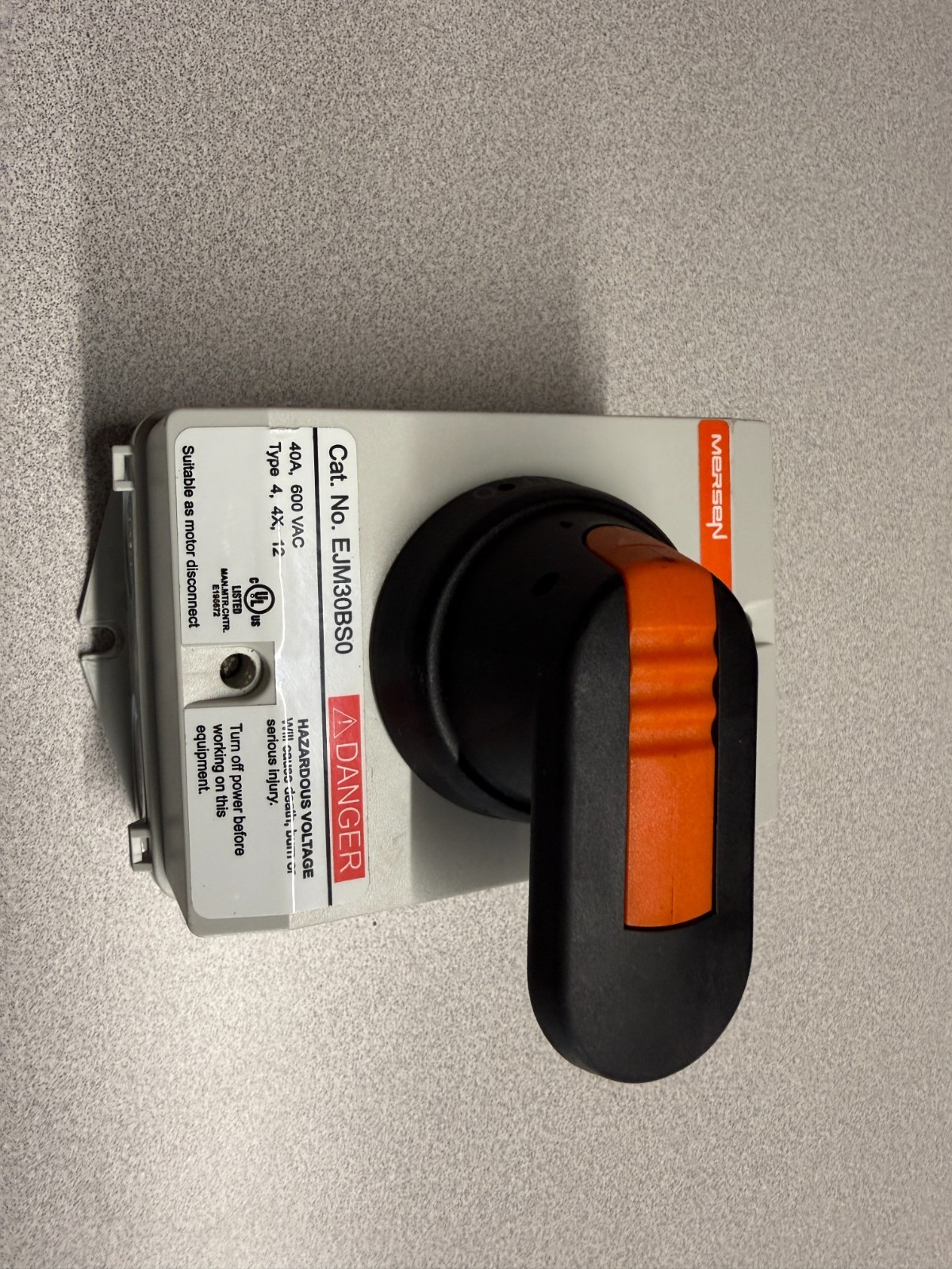 DISCONNECT SWITCH, 40 AMP, 600VAC, MERSEN EJM30BS0