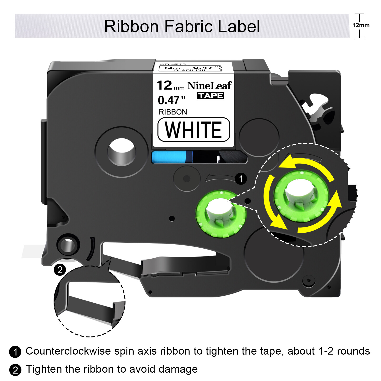 100pk TZe-R231 Ribbon Tape Compatible with Brother P-Touch P700 H100 12mm 0.47″