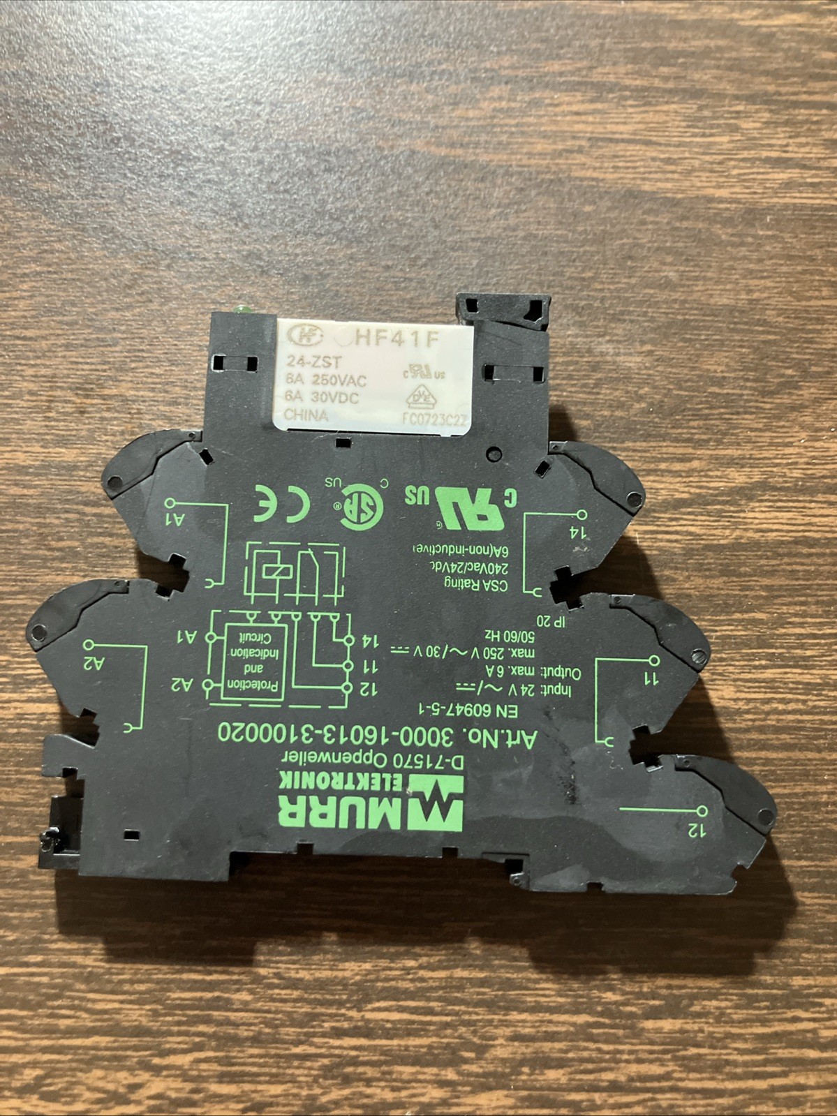 MURR 3000-16013-3100020 Relay Module with HF41F D-71570 relay