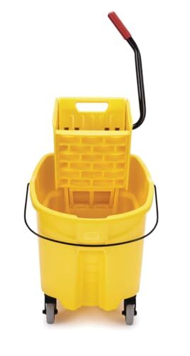 WaveBrake 35 Qt Yellow Mop Bucket with Integrated Wringer and Pour Spout