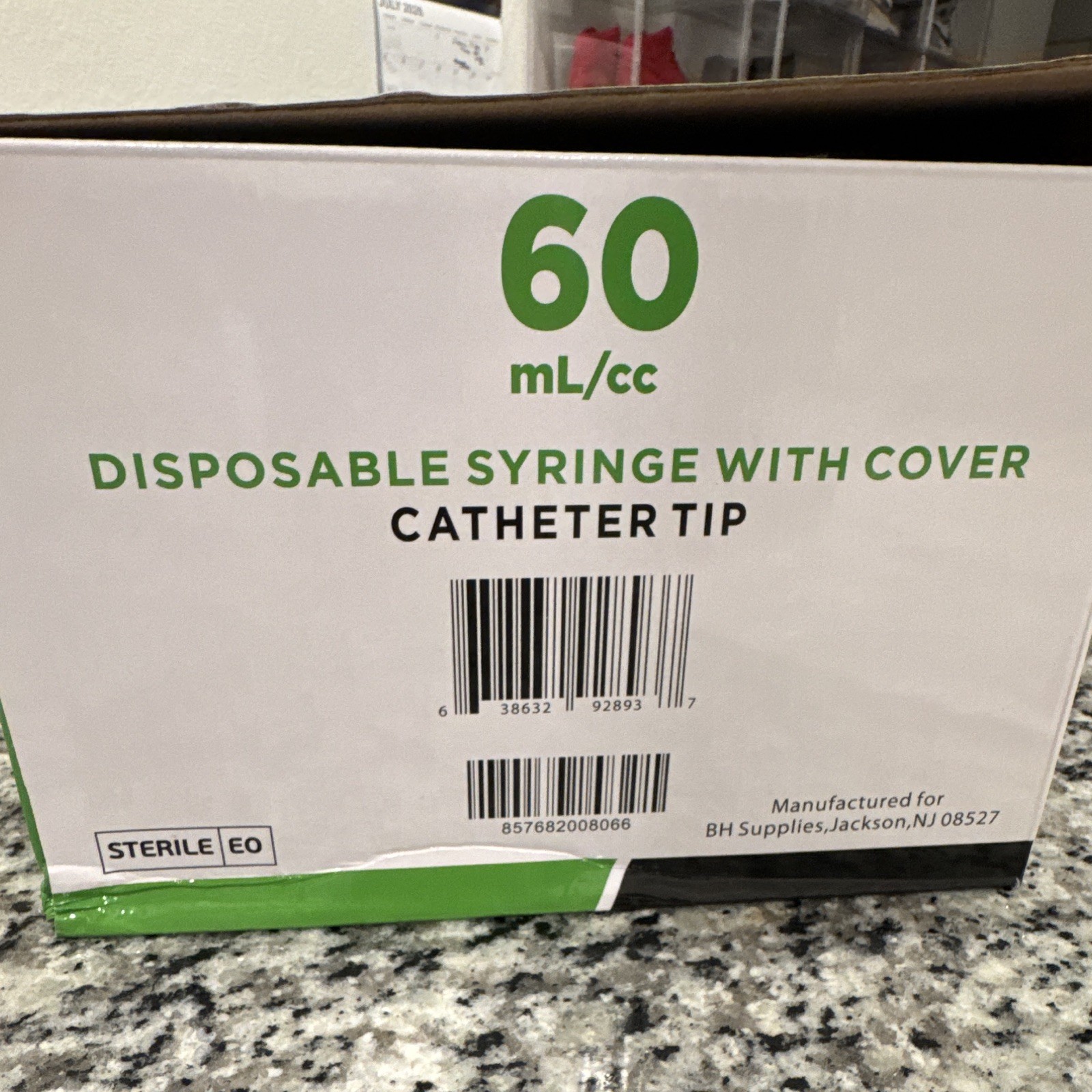 42 BH Supplies Sterile Disposable Syringe w/ Cover, Catheter Tip, 60 mL/cc