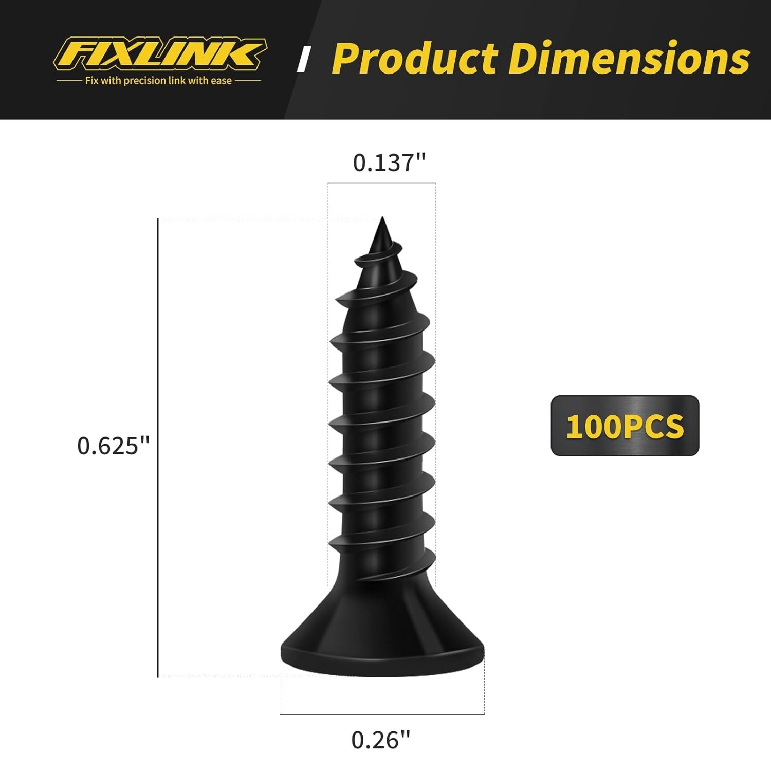 Versatile 100 PCS Black Wood Screws 5/8 Inch for Indoor Furniture & DIY Projects