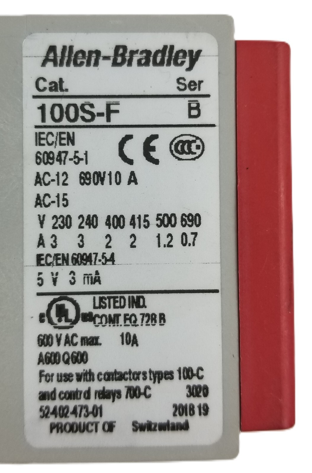 Allen-Bradley 700S-CF620EJBC Safety Contactor 10A 24Vdc 8Poles 6NO/2NC NEW