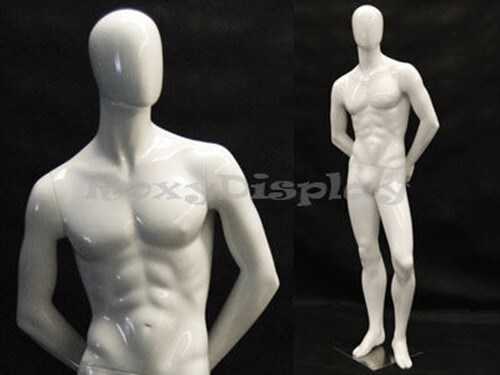 Male Fiberglass Egg Head Mannequin Dress Form Display #MD-C29