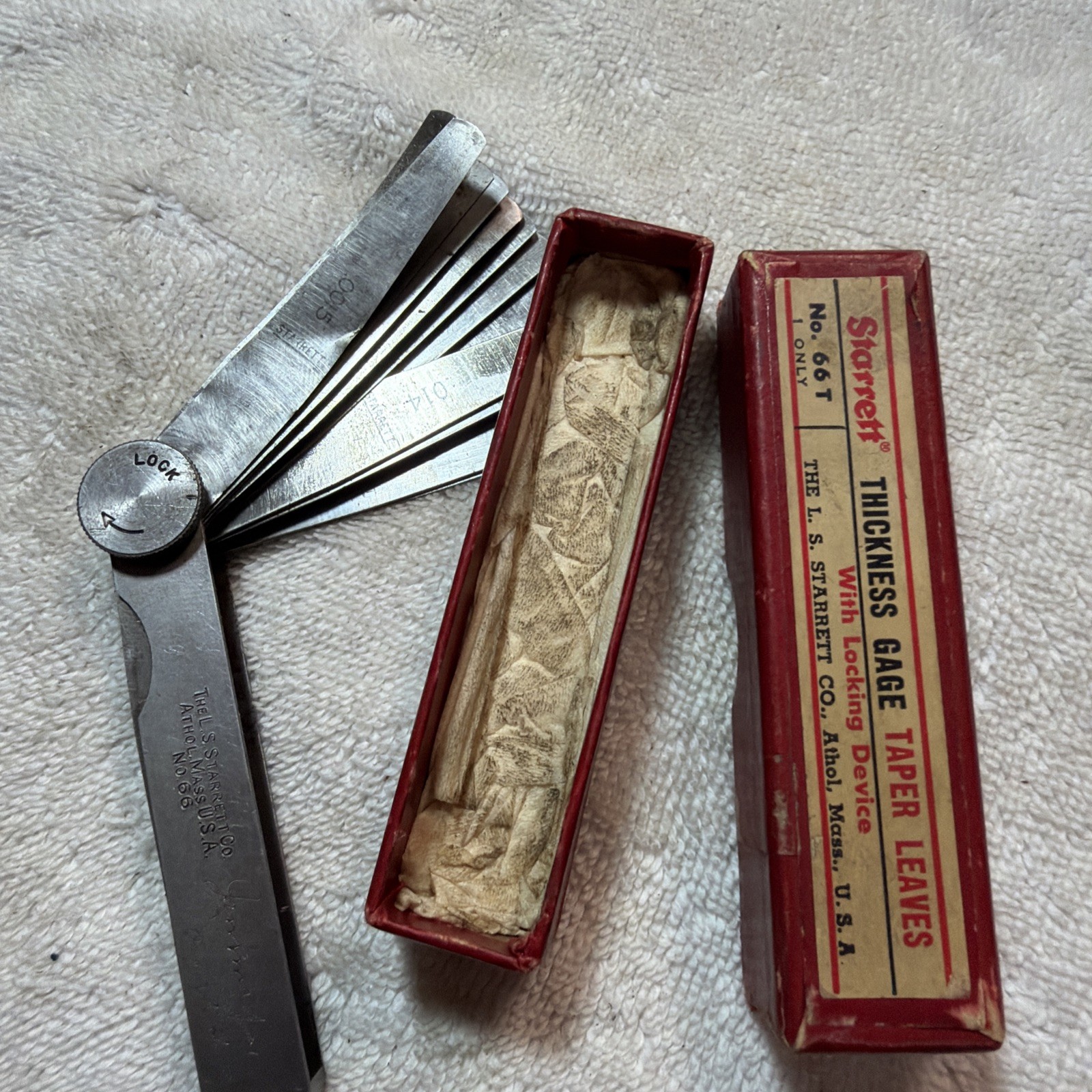 STARRETT No. 66 Tempered Steel Thickness Gage with Tapered Leaves