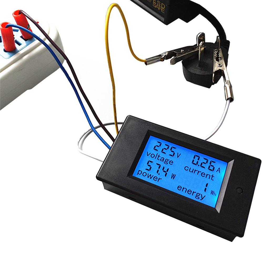 AC 80-260V 220V 110V 20-100A LCD Digital Volt Watt Power Meter Ammeter Voltmeter
