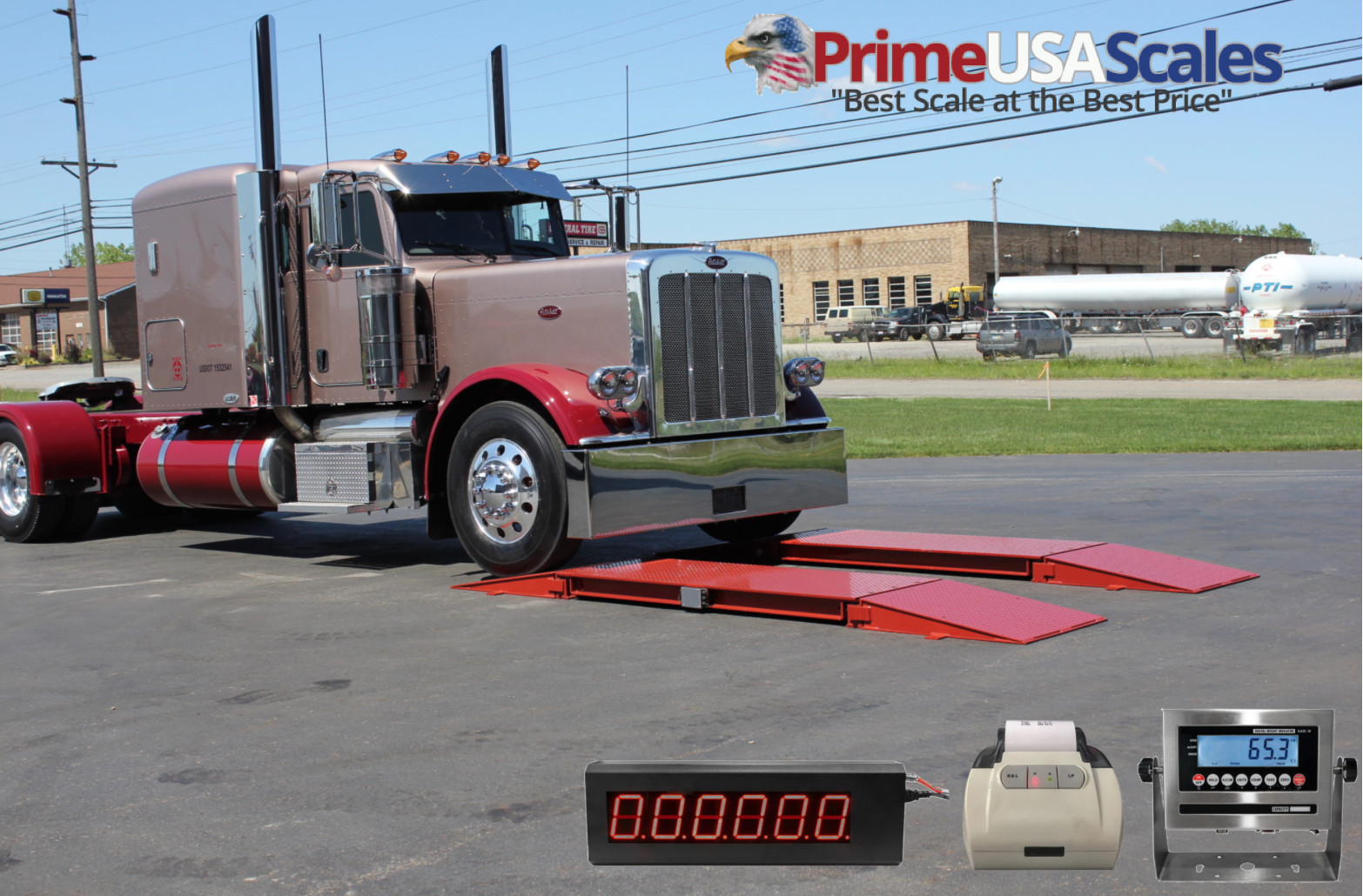 Prime USA OP-923 12′ x 30″ Truck Axle Scale 80,000 lb Capacity x 10 lbs