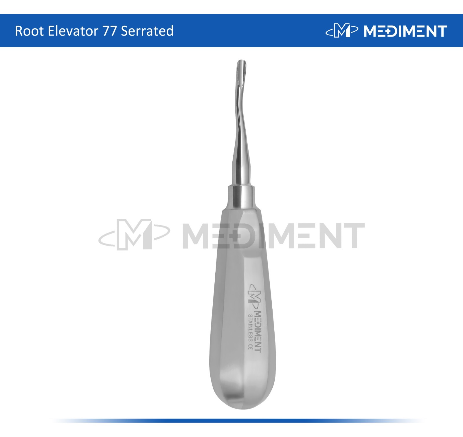 X2 German Root Elevator 77 Dental Instruments (Serrated) Light Handle Stainless