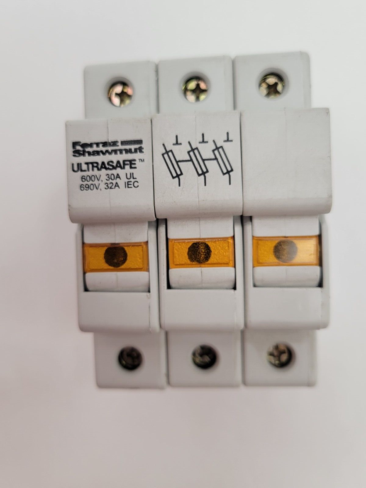 Ferraz Shawmut USM3I Y219073 Ultrasafe Fuse Holder 30/32 Amp 600 Volt AC 3 Pole