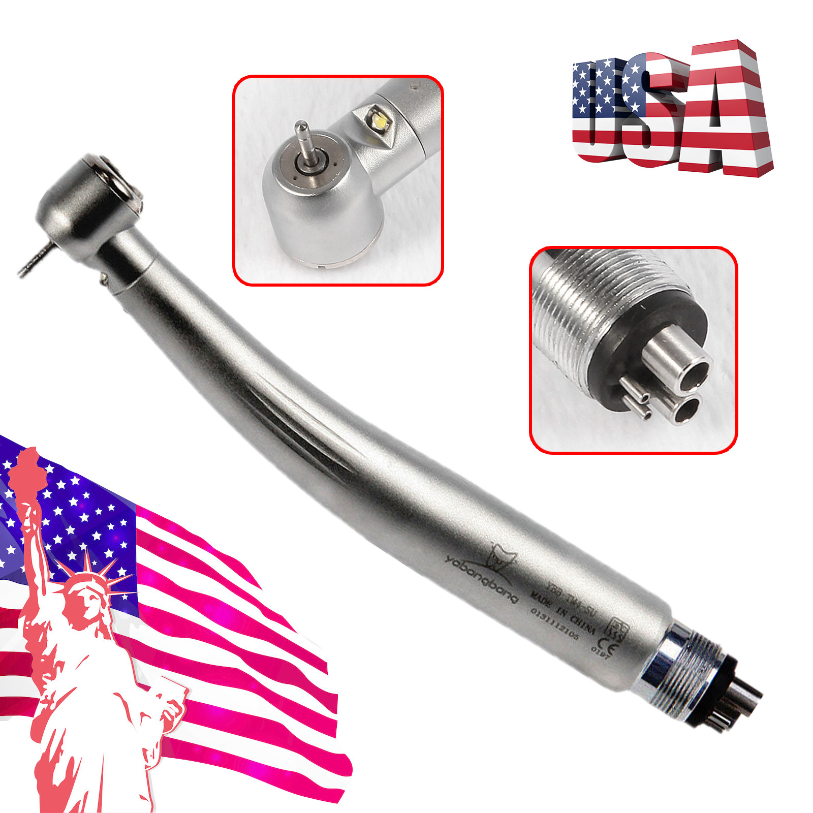 E-generator Dental LED Fiber Optic turbine Handpiece 4 hole pmdd