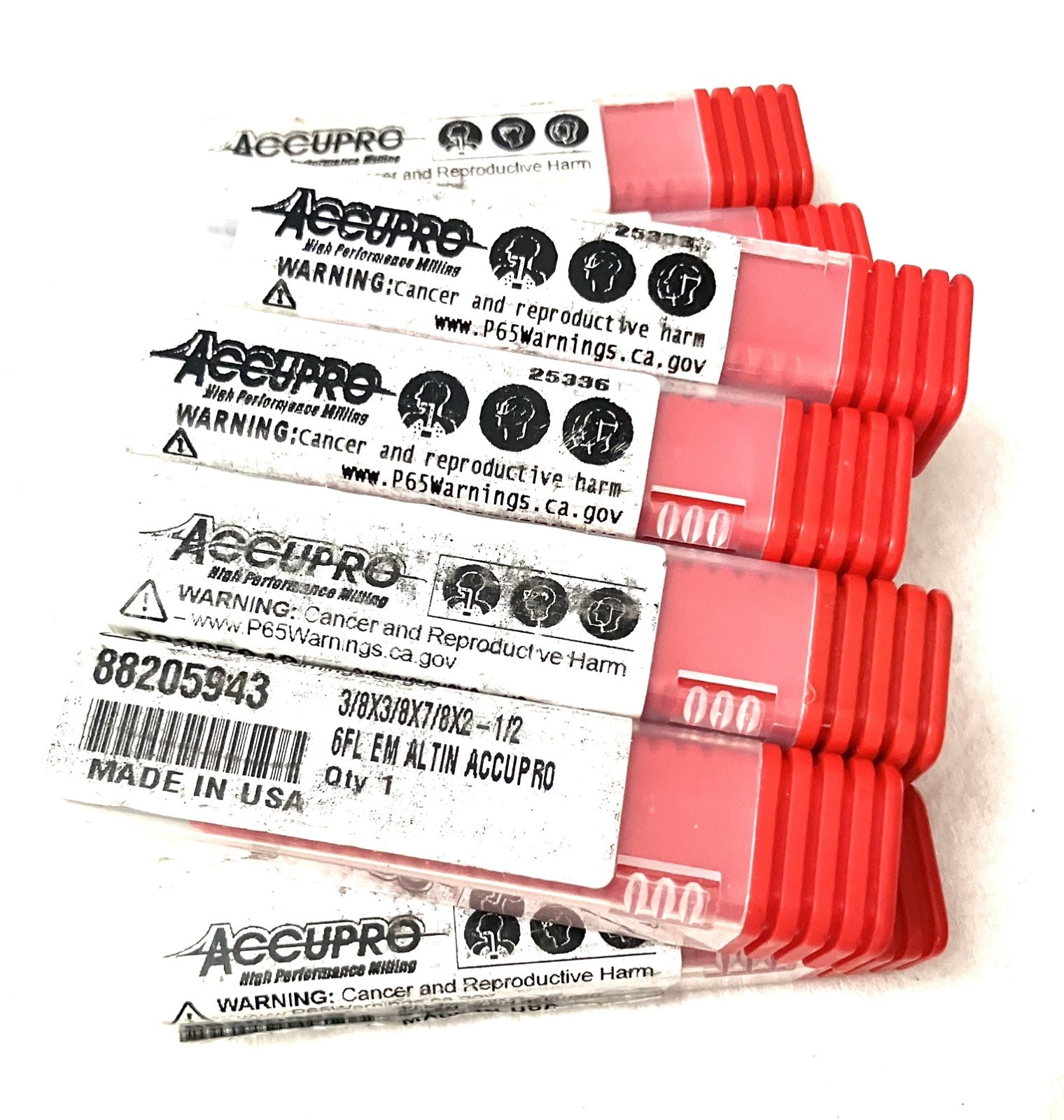 10PC Accupro 88205943 3/8″ 6FL Square End Mill Solid Carbide AlTiN NEW